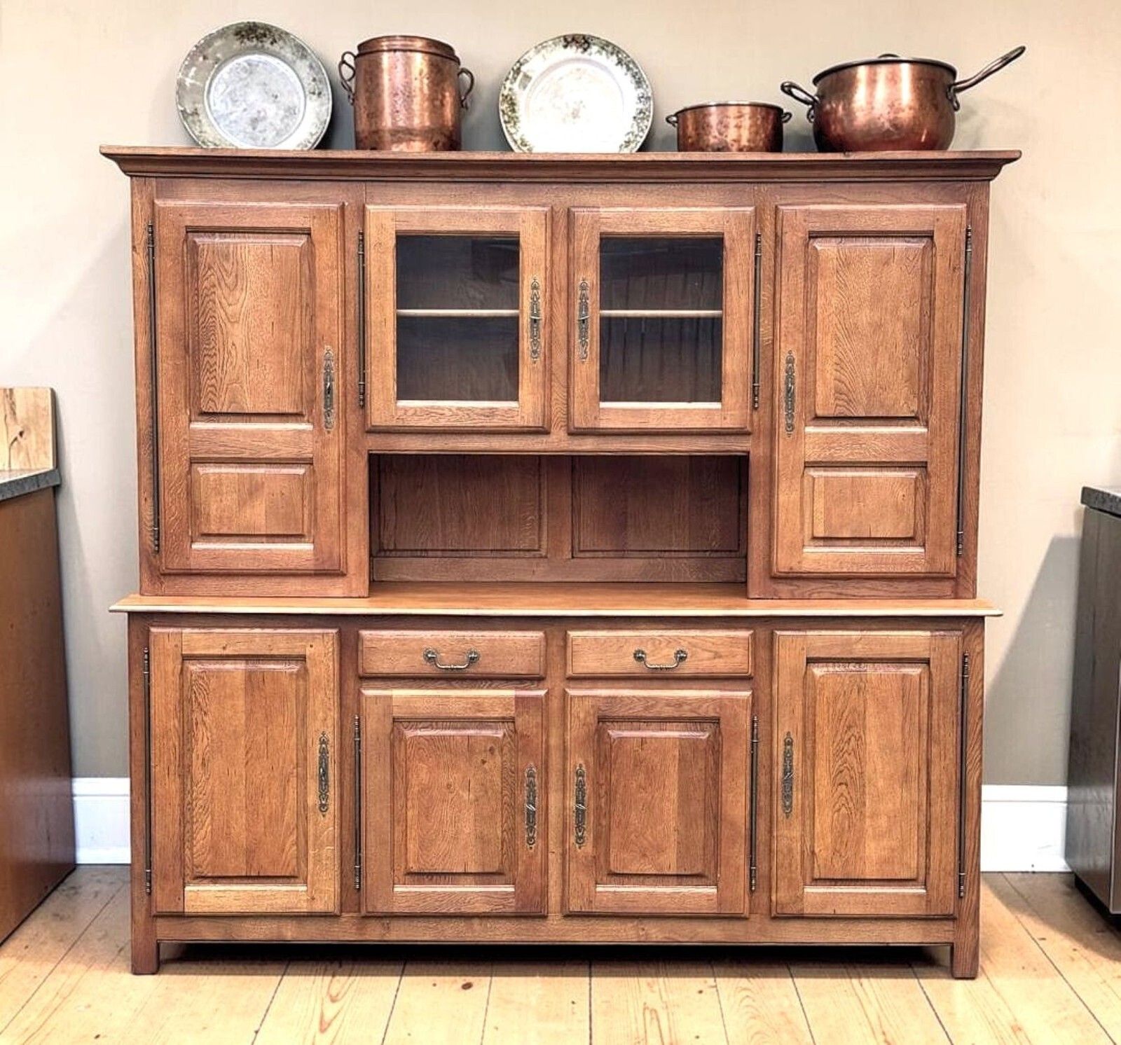 Large Oak Kitchen Dresser / Oak Bookcase / Oak House Keepers Cupboard