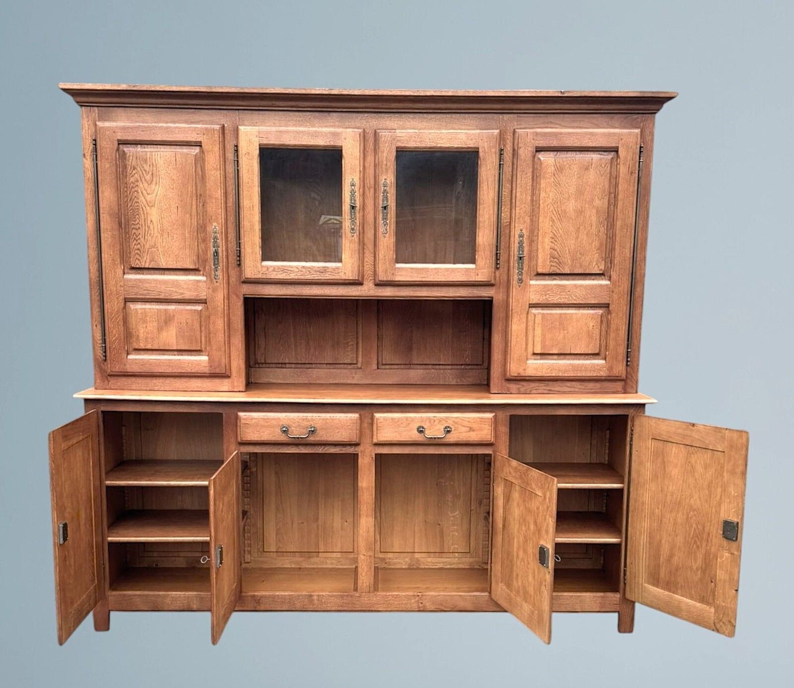 Large Oak Kitchen Dresser / Oak Bookcase / Oak House Keepers Cupboard photo vintage