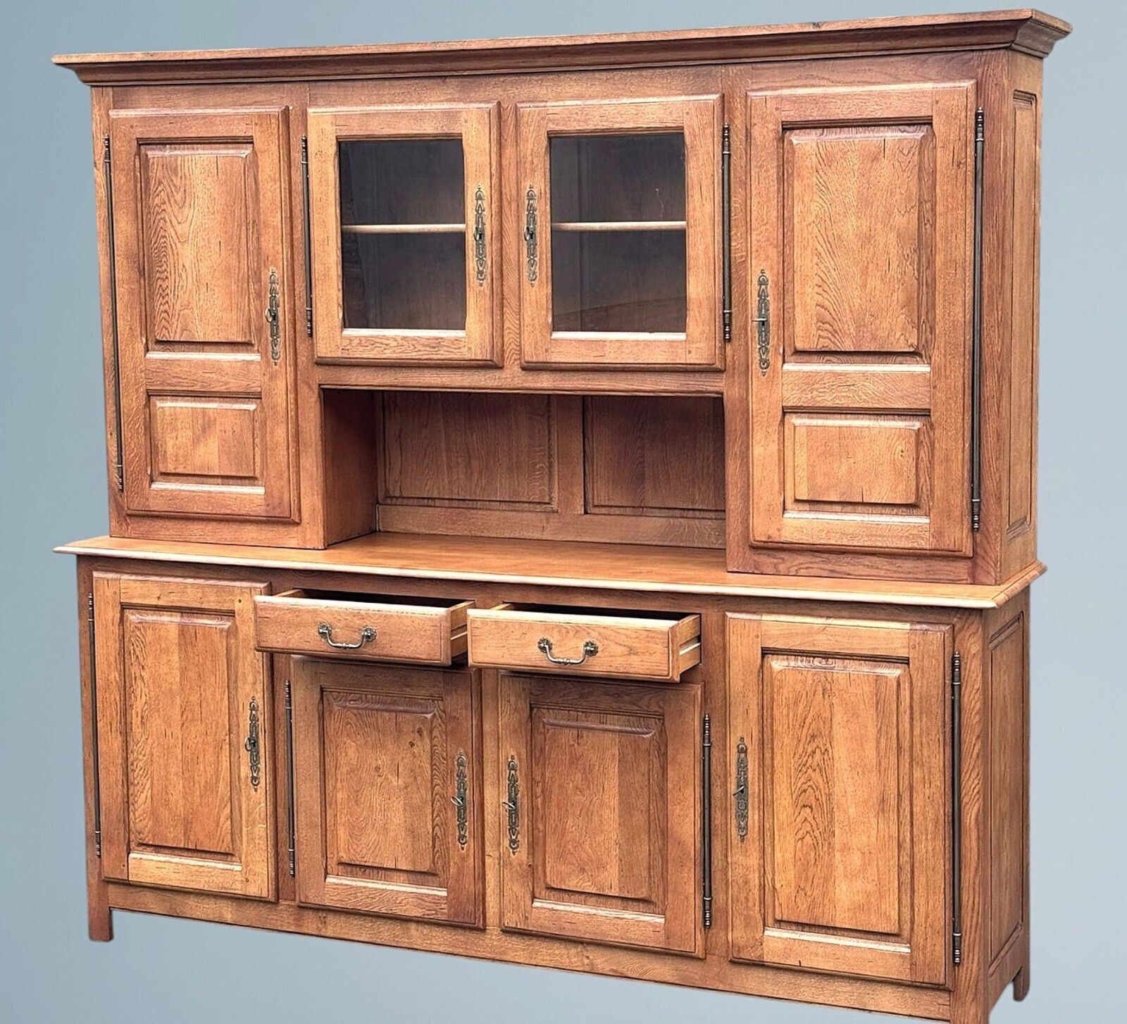 Furniture Large Oak Kitchen Dresser / Oak Bookcase / Oak House Keepers Cupboard photo