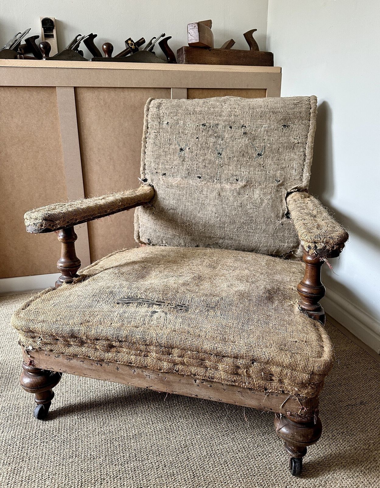 19th Century Howard Style Open Armchair By Robert Strahan, Dublin (C.1870) photo for sale