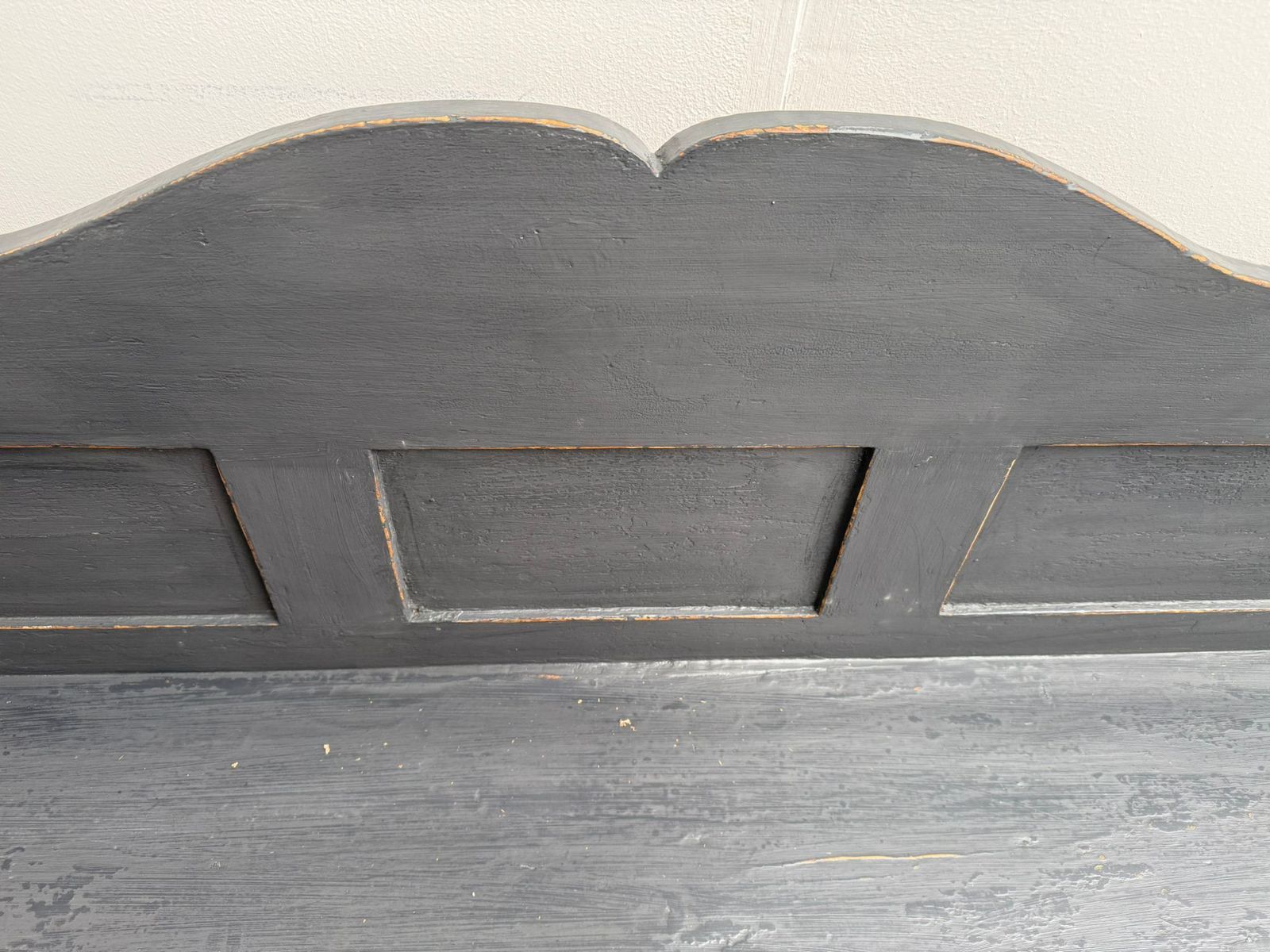 A Lovely Genuine Antique Pine Hungarian Painted Grey Bench photo Furniture