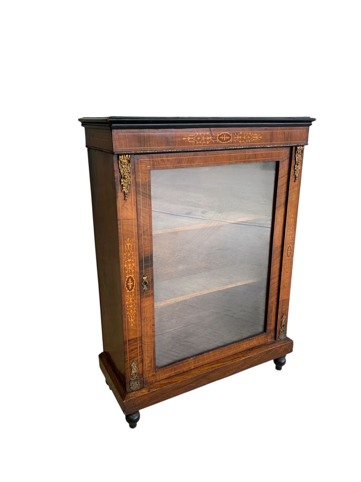 Antique Walnut 19th C Pier Cabinet photo vinterior