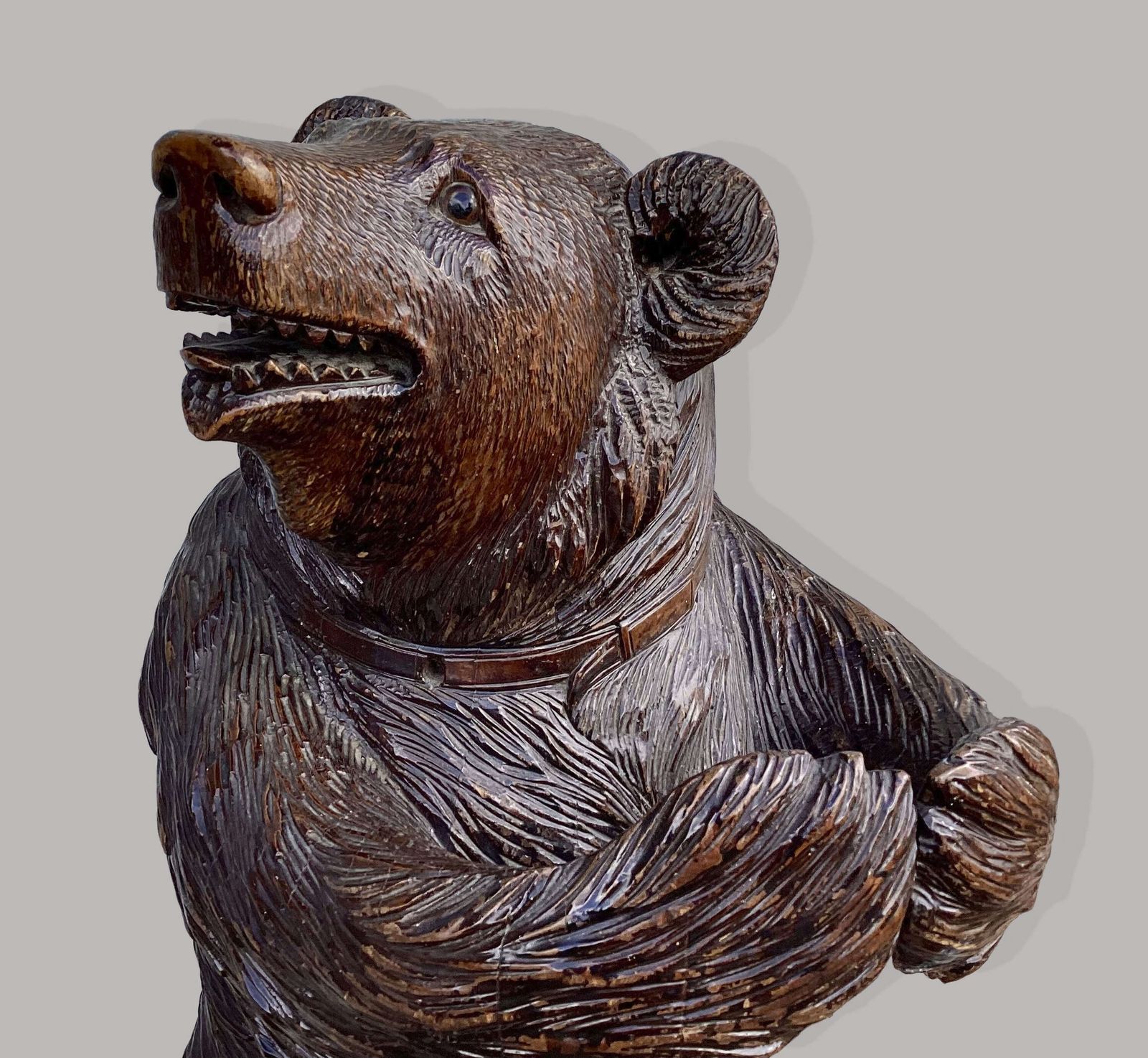 A Charming C19th 'Black Forest' Carved Bear Stick / Umbrella Stand photo for sale