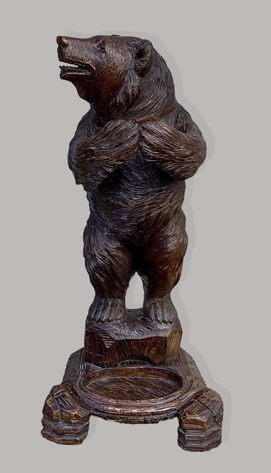 photo for sale A Charming C19th 'Black Forest' Carved Bear Stick / Umbrella Stand