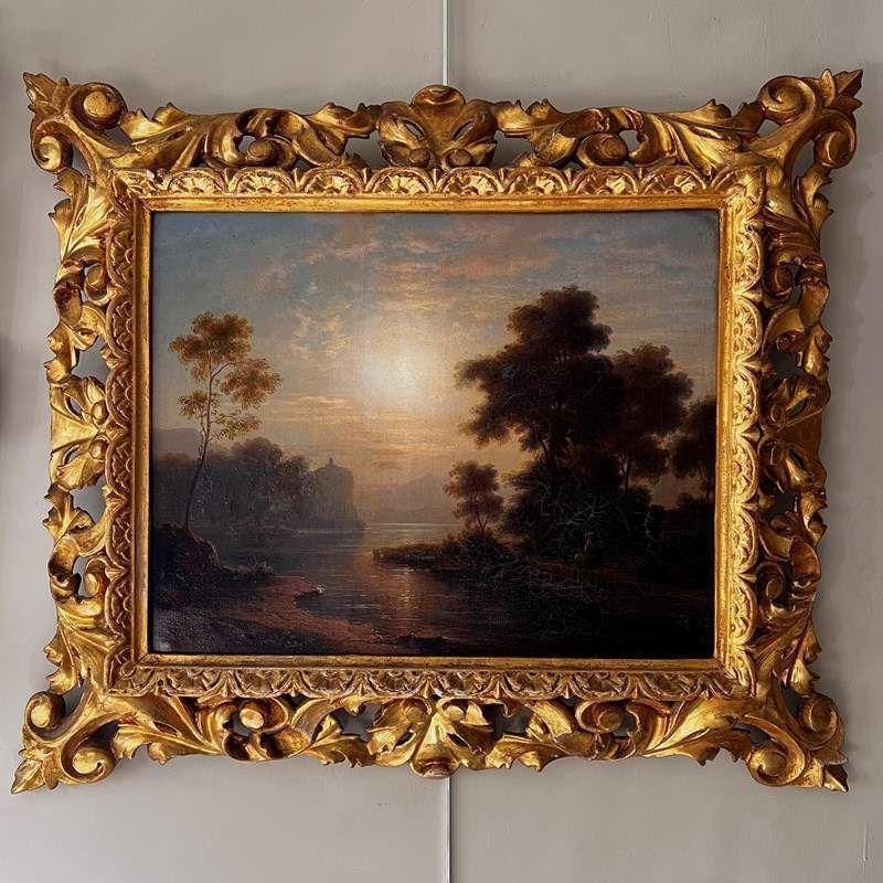 Riverscape Oil On Canvas, In The Manner Of Carl Johan Fahlcrantz (1774   1861) photo 2145.0
