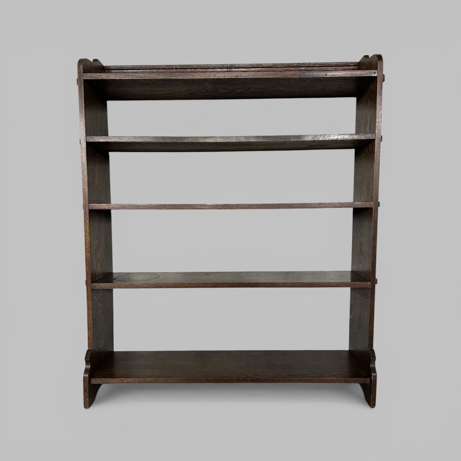 Arts And Crafts Oak Bookcase – Open Shelving With Pegged Details photo furniture