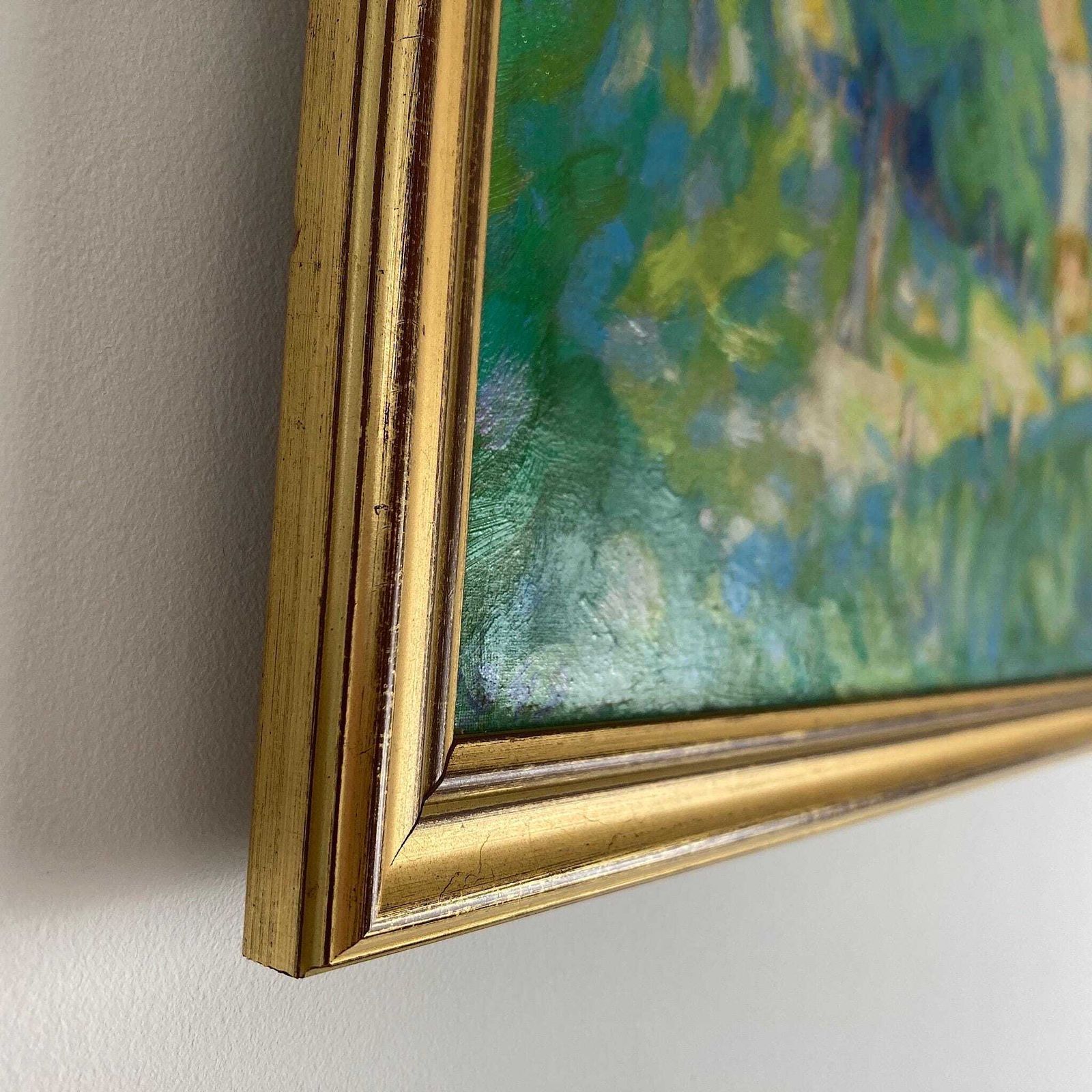 Impressionist Garden   Medium Antique Original Impressionist French Oil Painting photo vinterior