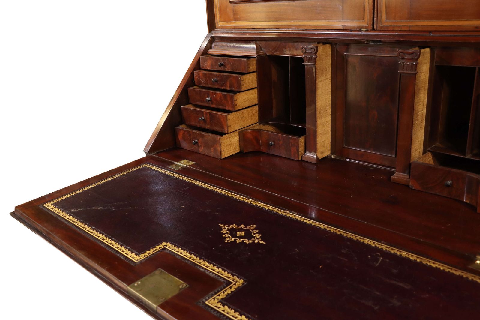 Fine Quality William IV Inlaid Mahogany Bureau Bookcase, Circa 1840 photo Furniture