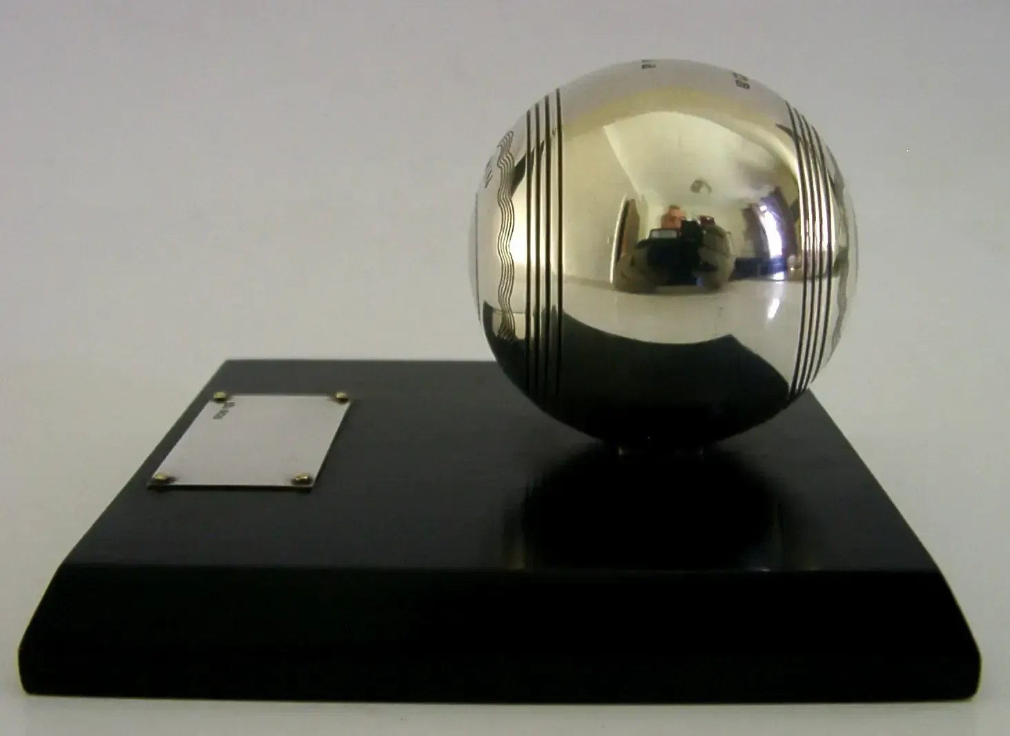 Unusual Sterling Silver Bowling Ball Trophy 1930 Art Deco Baldwin Sports photo 135.0