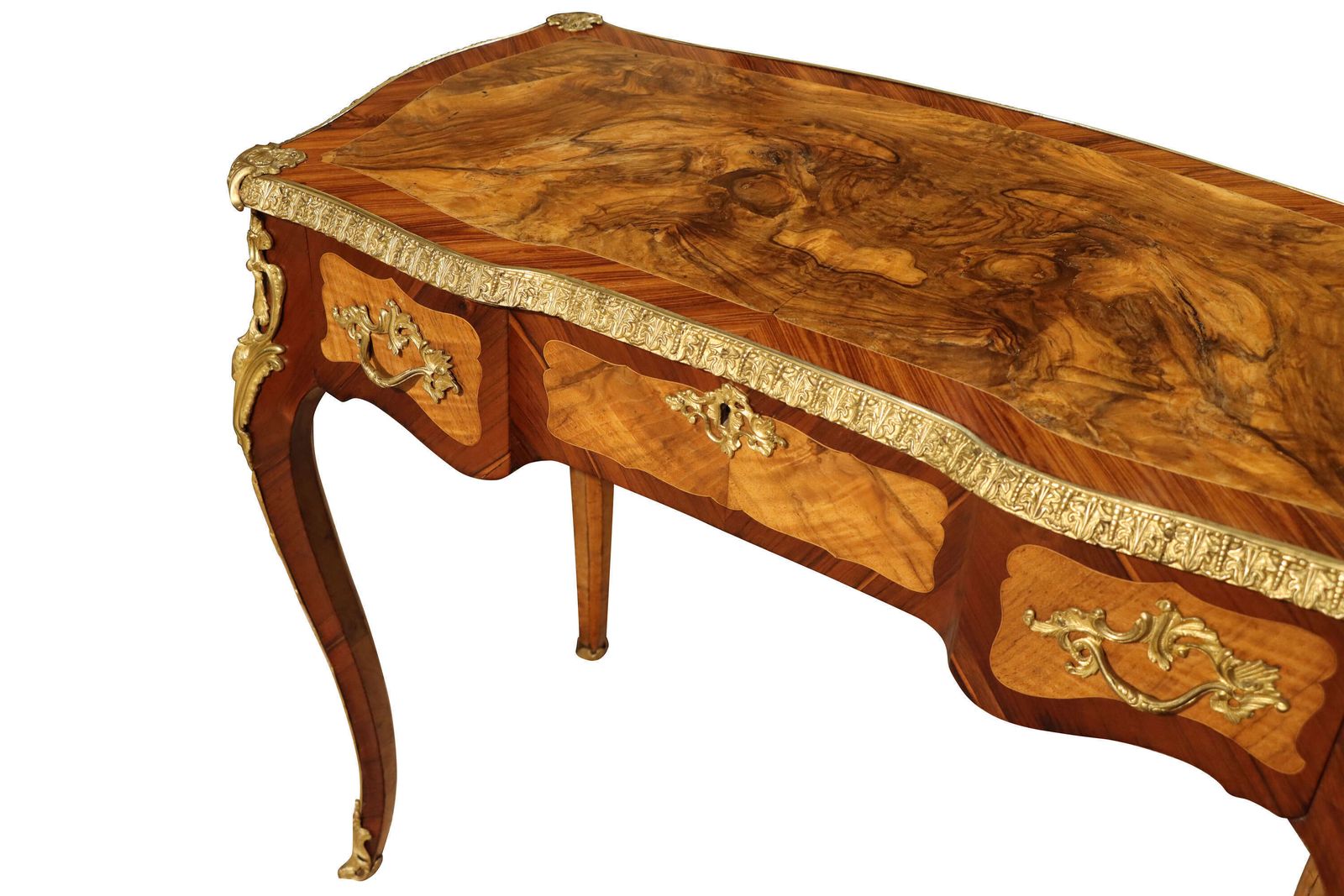 Fine Louis XVI Style Ormolu Mounted Kingwood & Tulipwood Veneered Side Table, Circa 1880 photo for sale