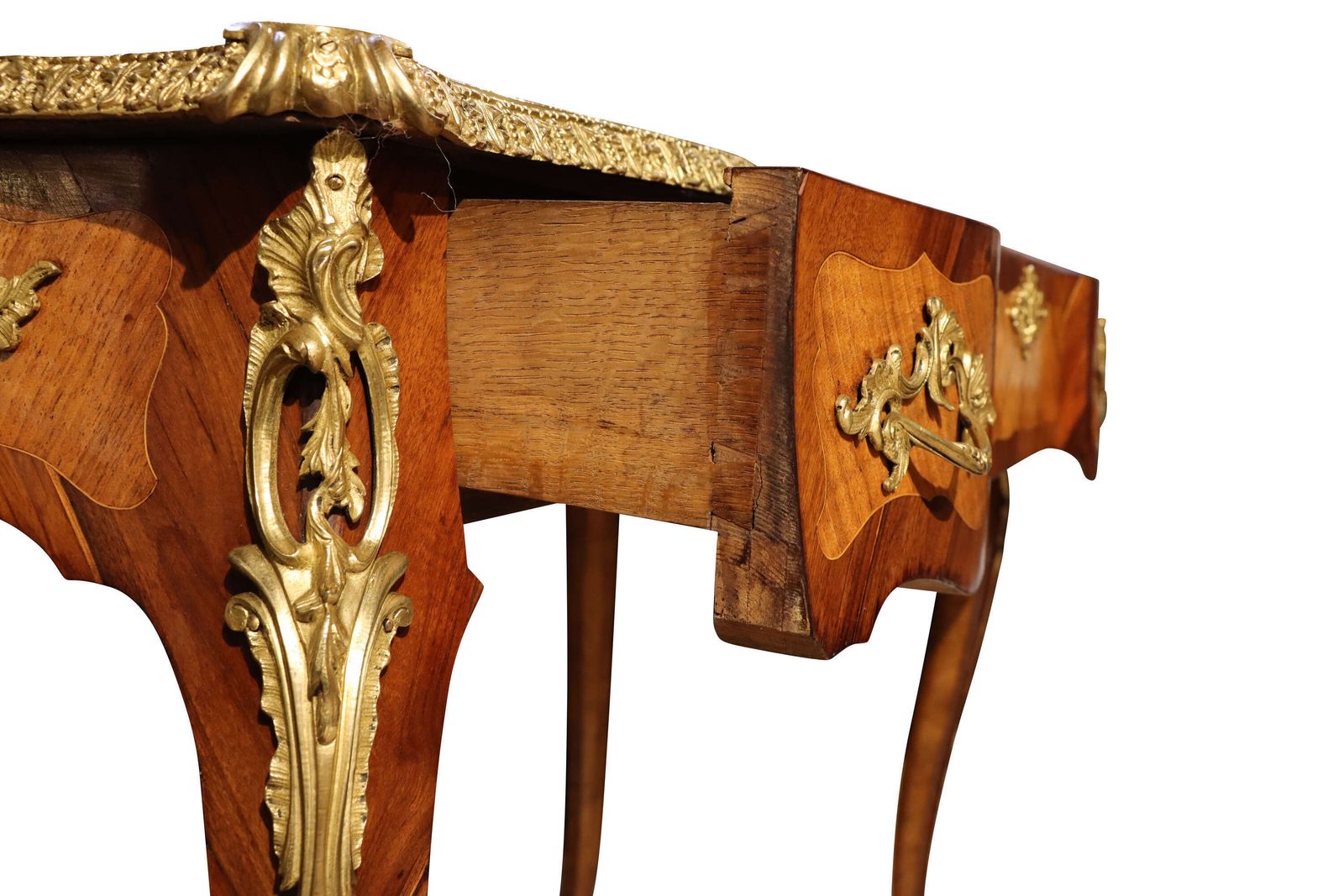 Fine Louis XVI Style Ormolu Mounted Kingwood & Tulipwood Veneered Side Table, Circa 1880 photo vinterior