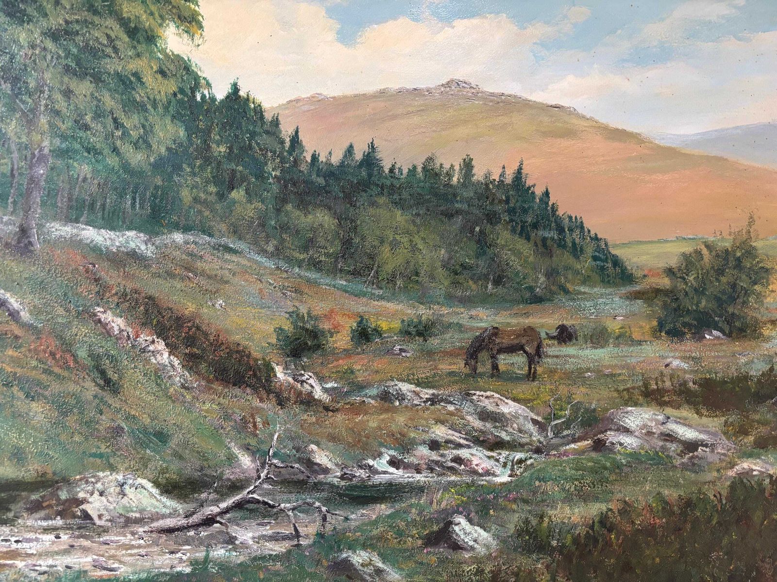 John Hewitt   Cornish Oil Painting Bodmin Moor Oil On Board Framed Picture photo 193.0