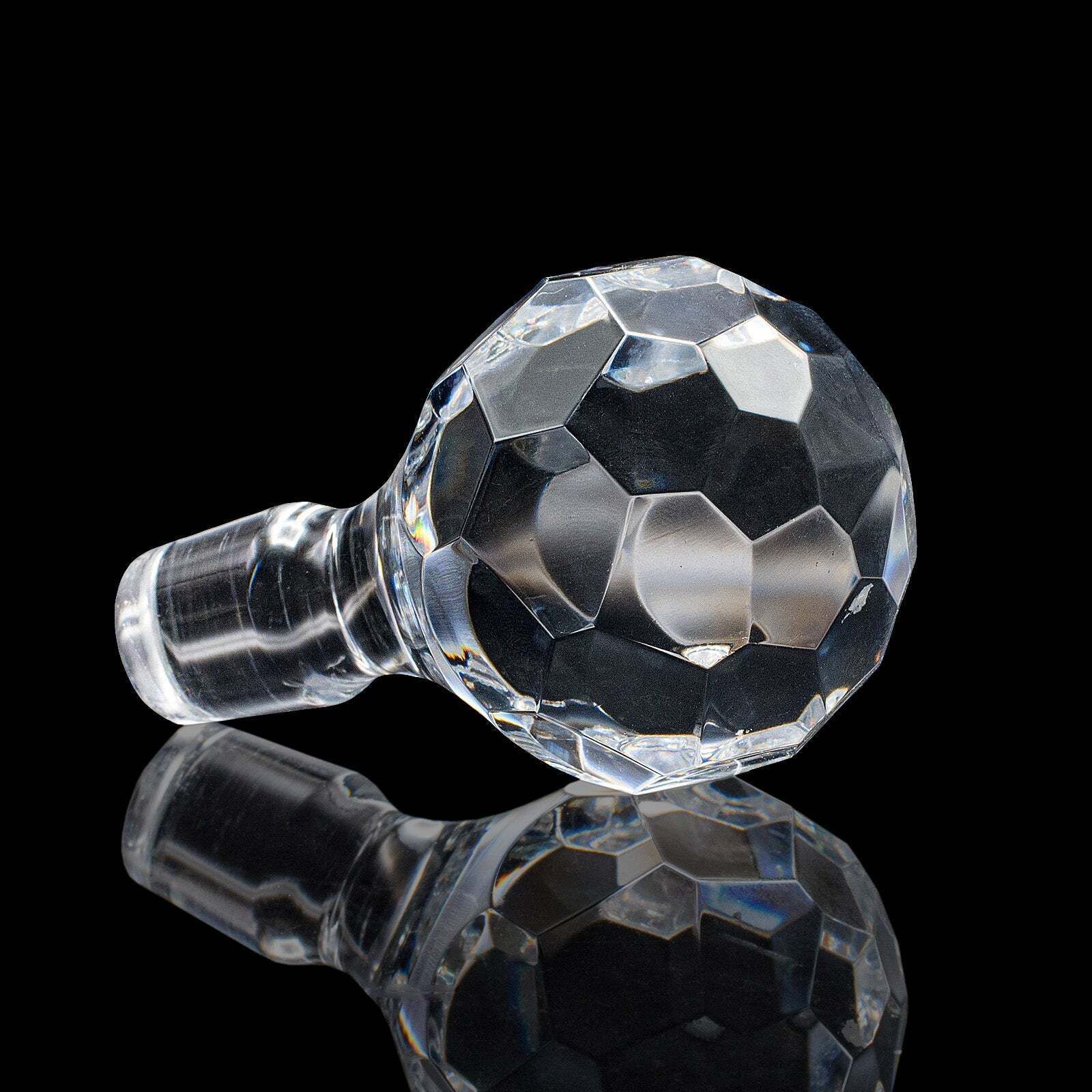 474.0 Vintage Scotch Decanter, English, Cut Glass, Whiskey, Barware, Bottle, C.1970 photo