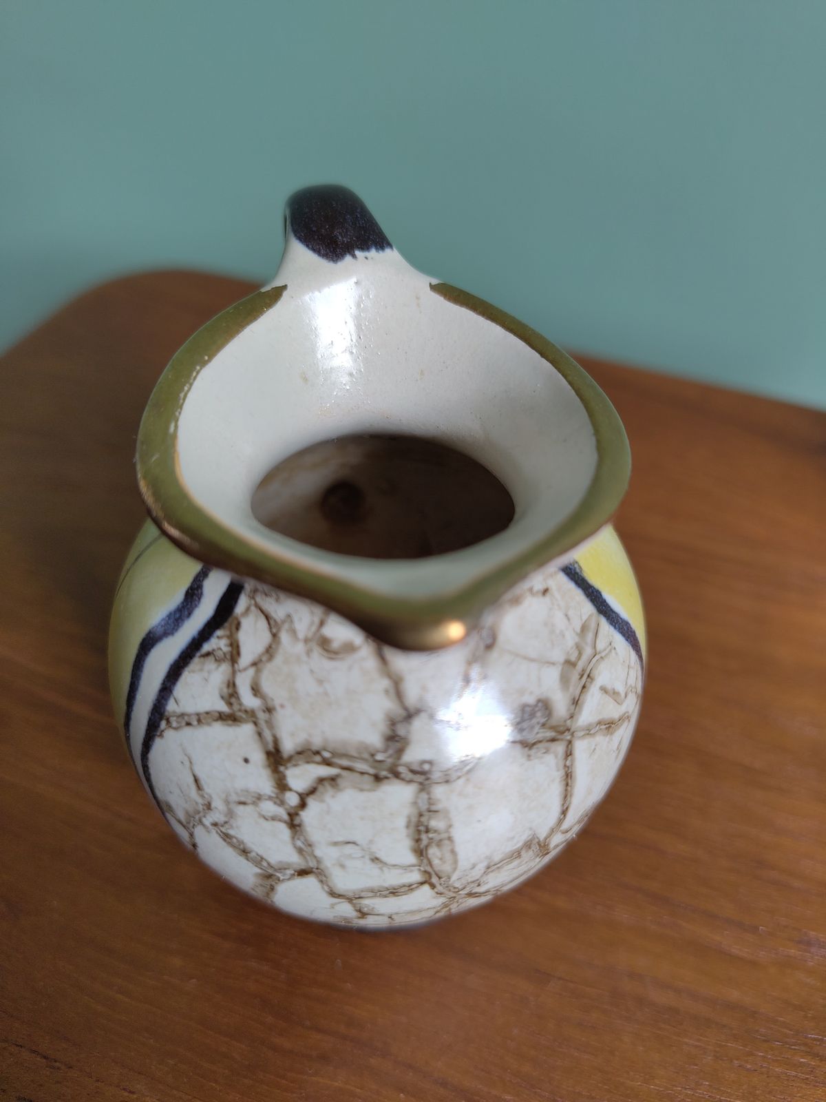 photo furniture Early 20th Century German Jugendstil Miniature Jug (8 Cm) — Hand‑Decorated Panels, Gold Rim, Excellent Condition
