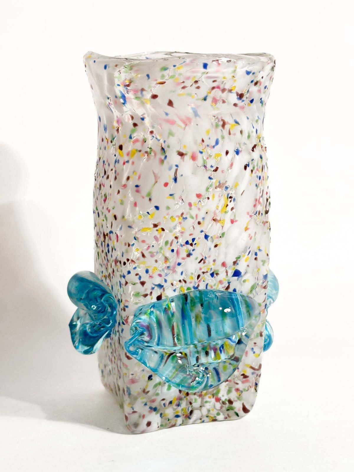 Goto De Fornasa In White And Blue Murano Glass From The 1980s photo vintage
