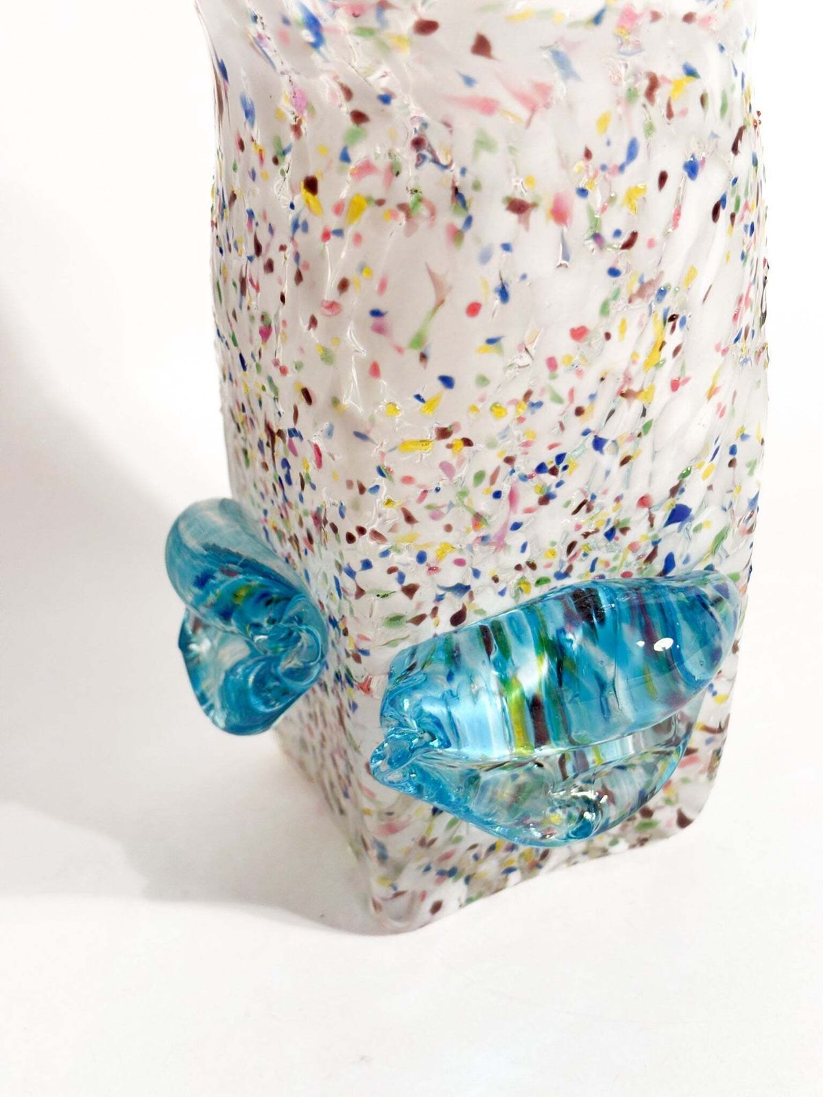 photo for sale Goto De Fornasa In White And Blue Murano Glass From The 1980s