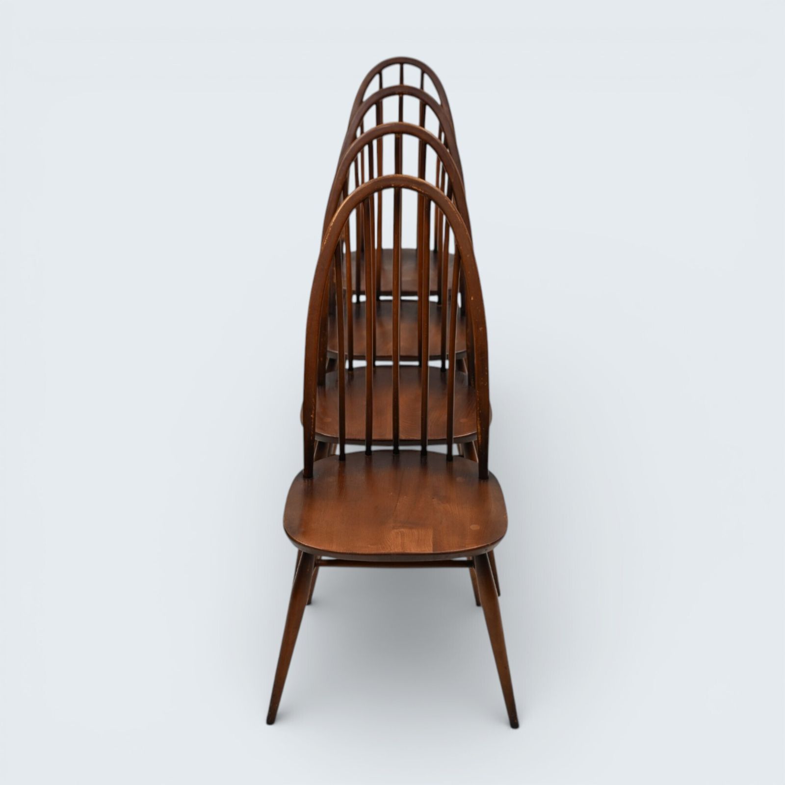 4 Ercol Dining Chairs Windsor Quaker Bow Back Vintage C1970s Free Uk Delivery photo for sale
