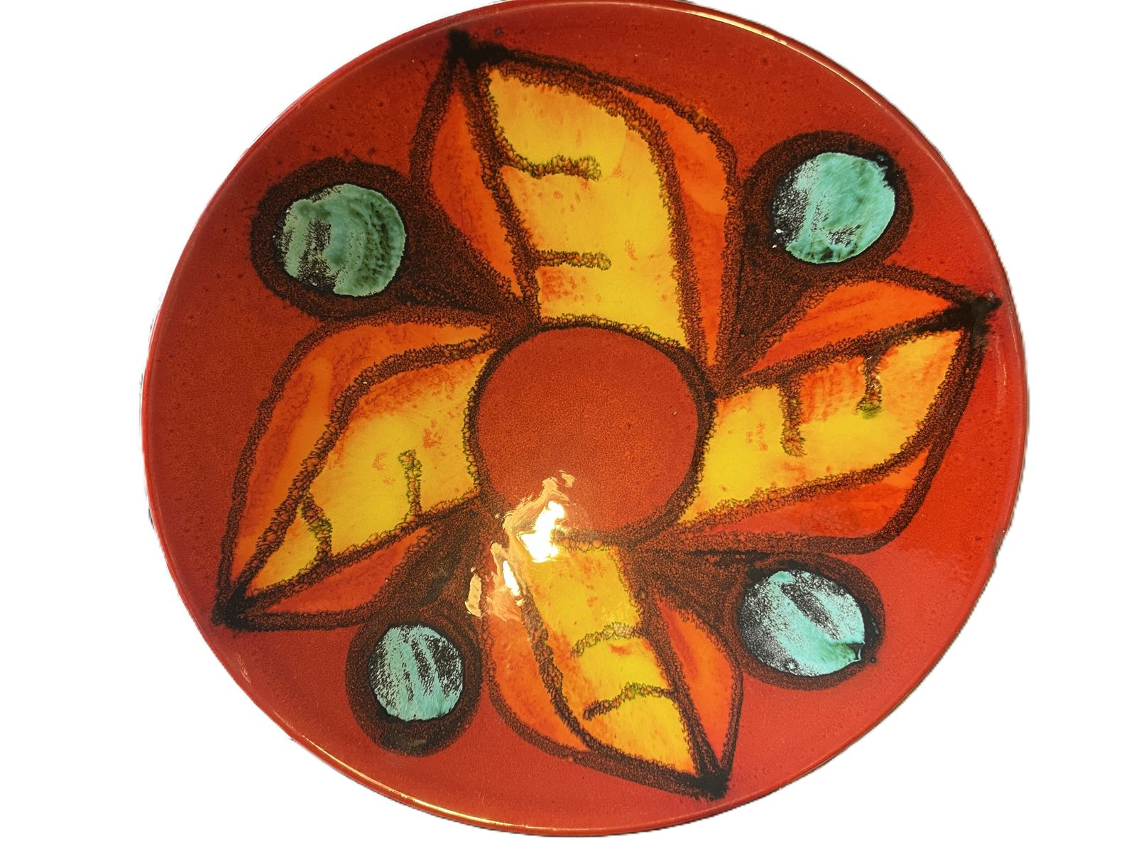 Vintage Poole Pottery Midcentury Modern Delphis Charger By Mary Albion. Shape 4. 10.5".