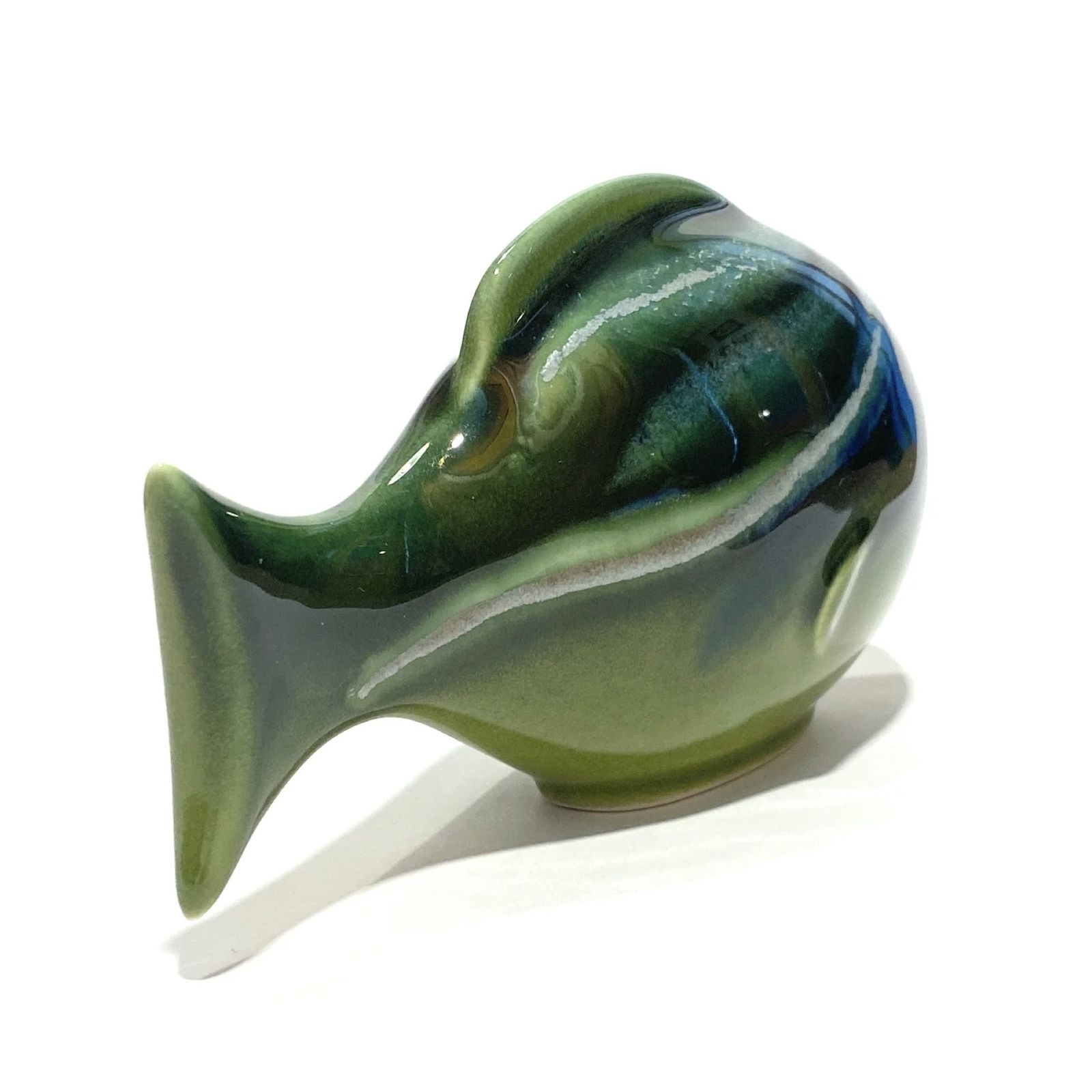 Poole Pottery Fish Ornament In Maya Glaze, English Pottery Sculpture photo for sale