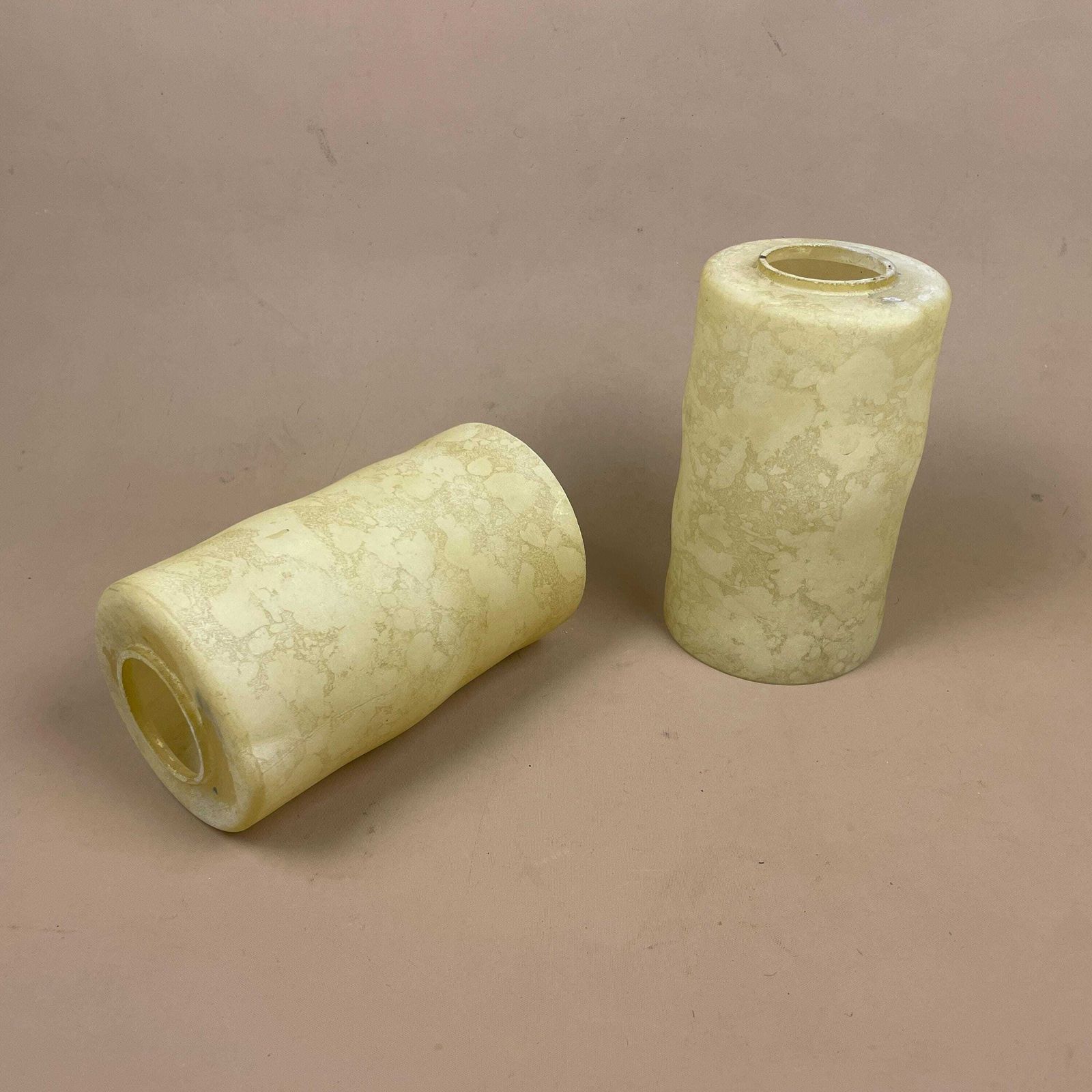 Pair Of Glass French Lamp Shade Cylinder Pendant Lampshade Tiffany Lightshade Light Cream Pendant Art Deco Marbled Pattern Patterned 2 photo furniture