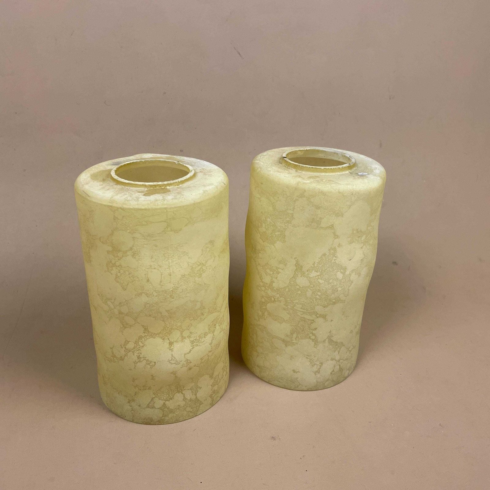 Pair Of Glass French Lamp Shade Cylinder Pendant Lampshade Tiffany Lightshade Light Cream Pendant Art Deco Marbled Pattern Patterned 2 photo Lighting