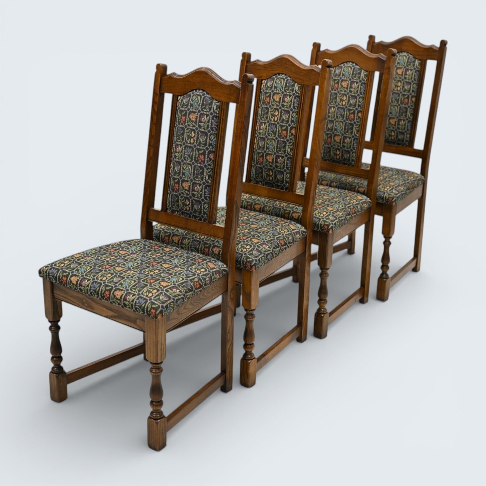 4 Old Charm Dining Chairs Widford Green Light Oak Upholstery Free Uk Delivery* photo furniture