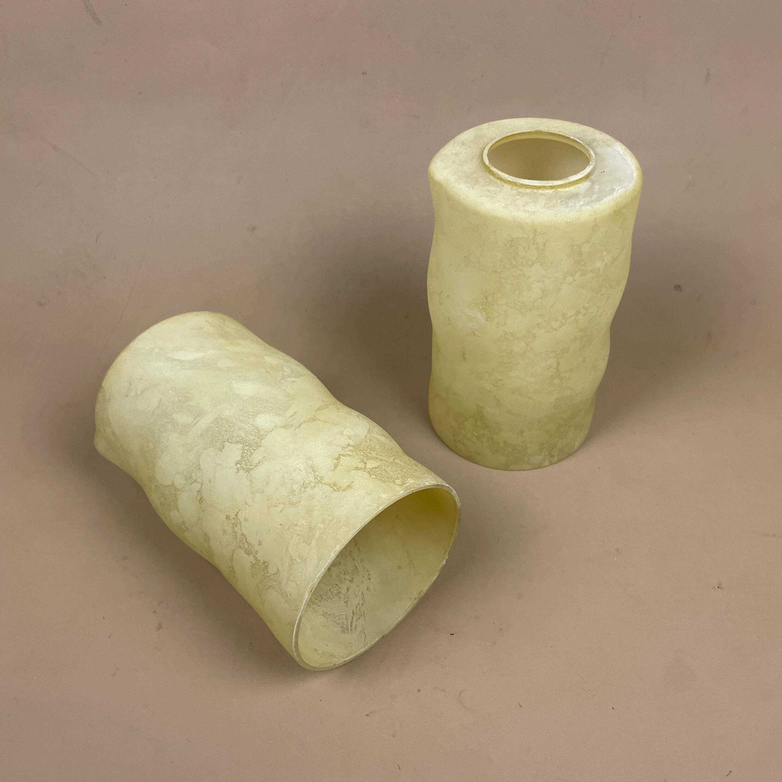 Pair Of Glass French Lamp Shade Cylinder Pendant Lampshade Tiffany Lightshade Light Cream Pendant Art Deco Marbled Pattern Patterned 2 photo furniture