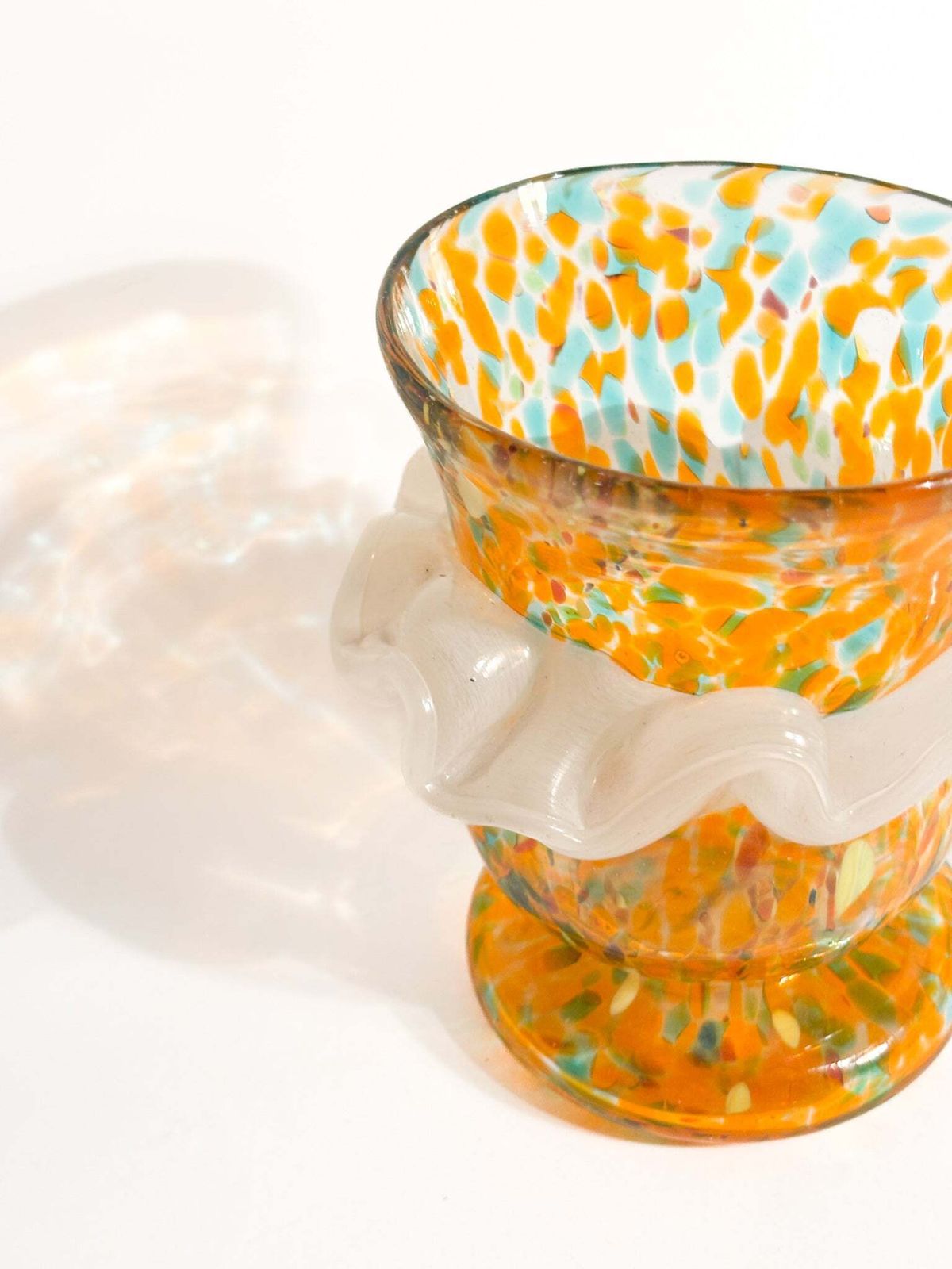 Orange And Blue Murano Glass Goto De Fornasa From The 1980s photo vinterior