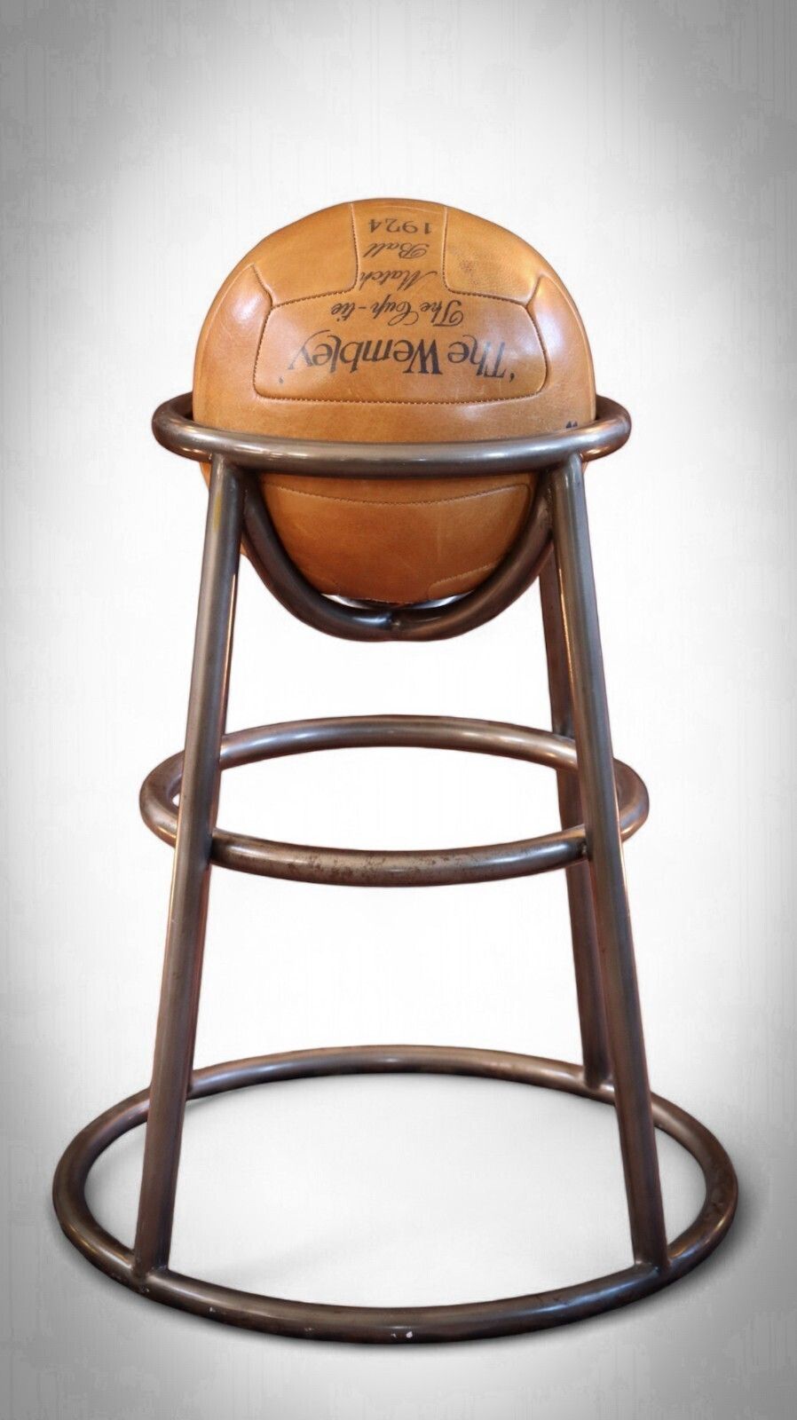 Rare Timothy Oulton Barball Stool Summer Of Sports Range Leather Football Seat photo for sale