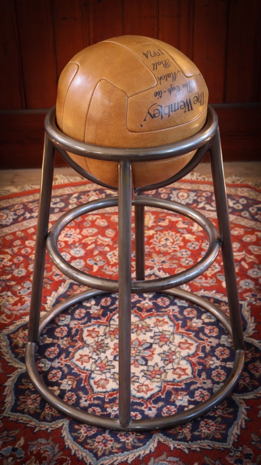 799.0 Rare Timothy Oulton Barball Stool Summer Of Sports Range Leather Football Seat photo