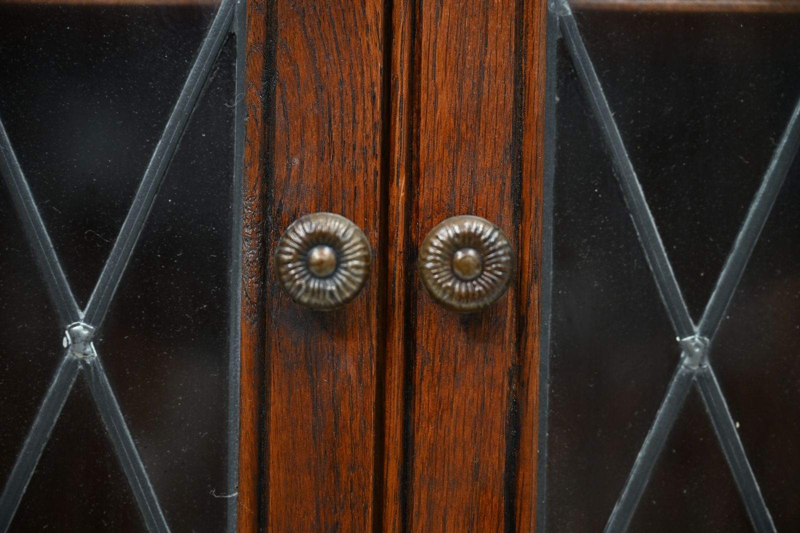 Furniture Old Charm Hanging Corner Display Cabinet Leaded Glass Tudor Brown Free Delivery* photo