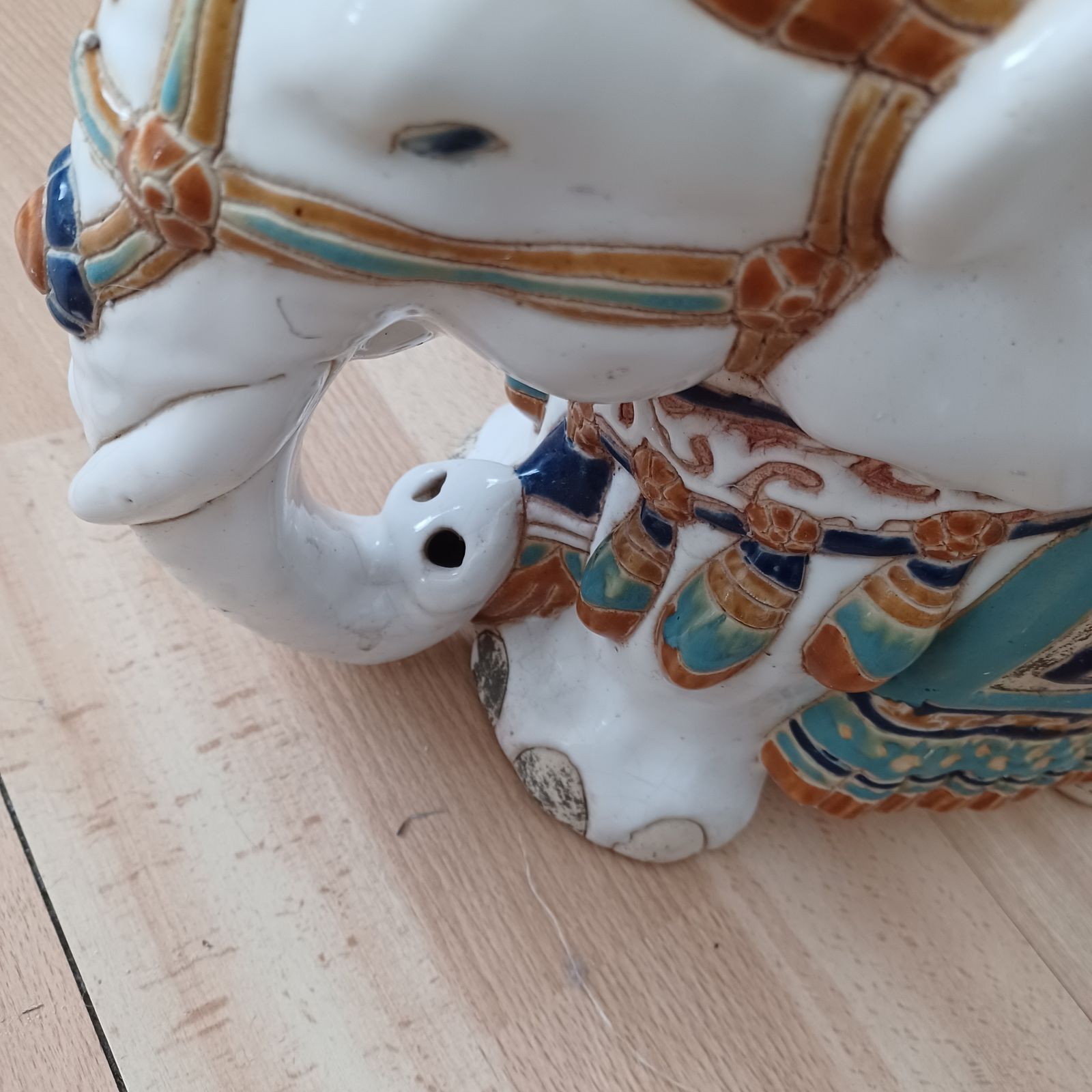 Plant Stand Ceramic Vintage Elephant Indian Style Garden Pot photo 184.0