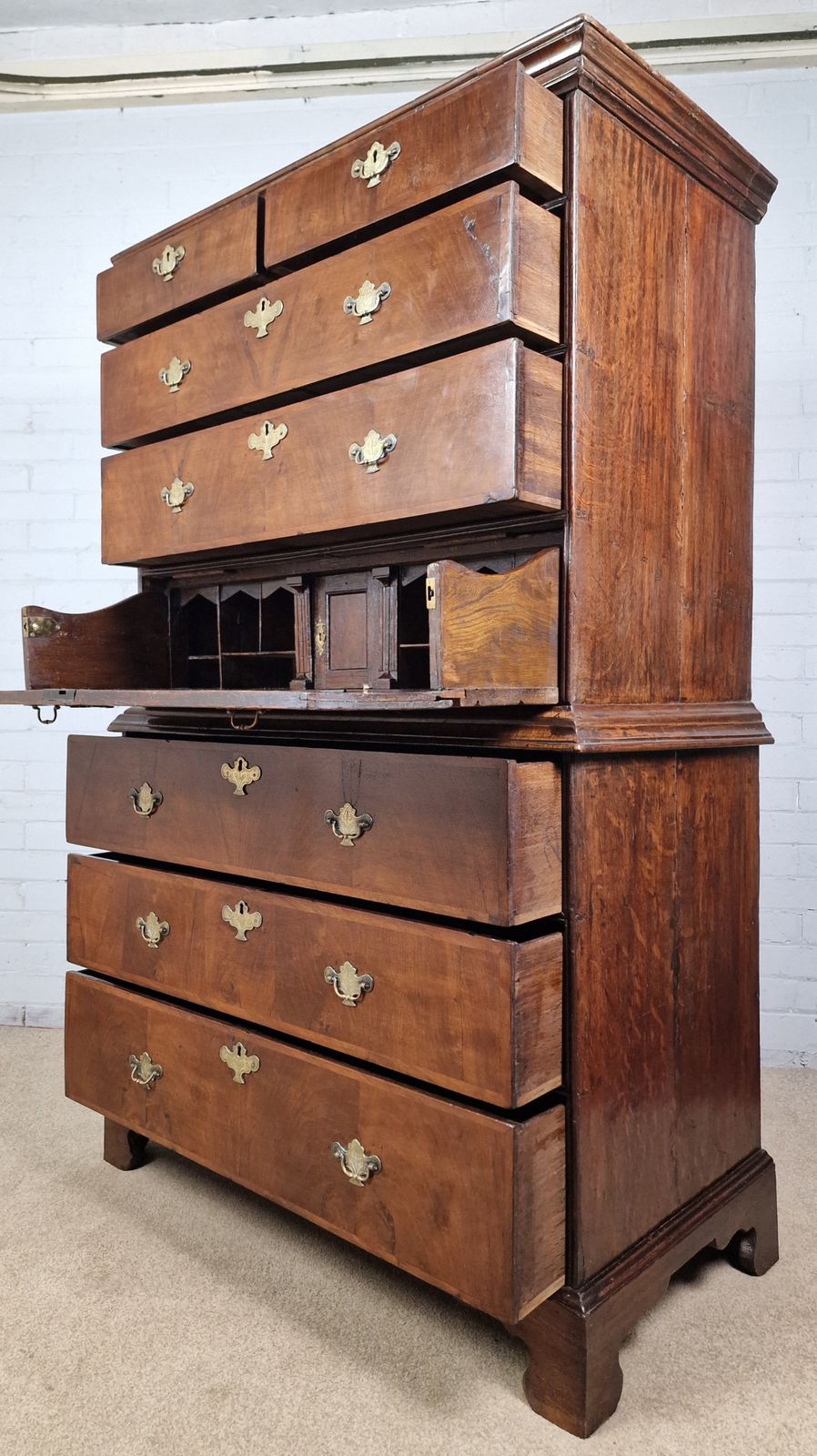 Georgian Secretaire Chest On Chest   Circa 1720. photo vinterior