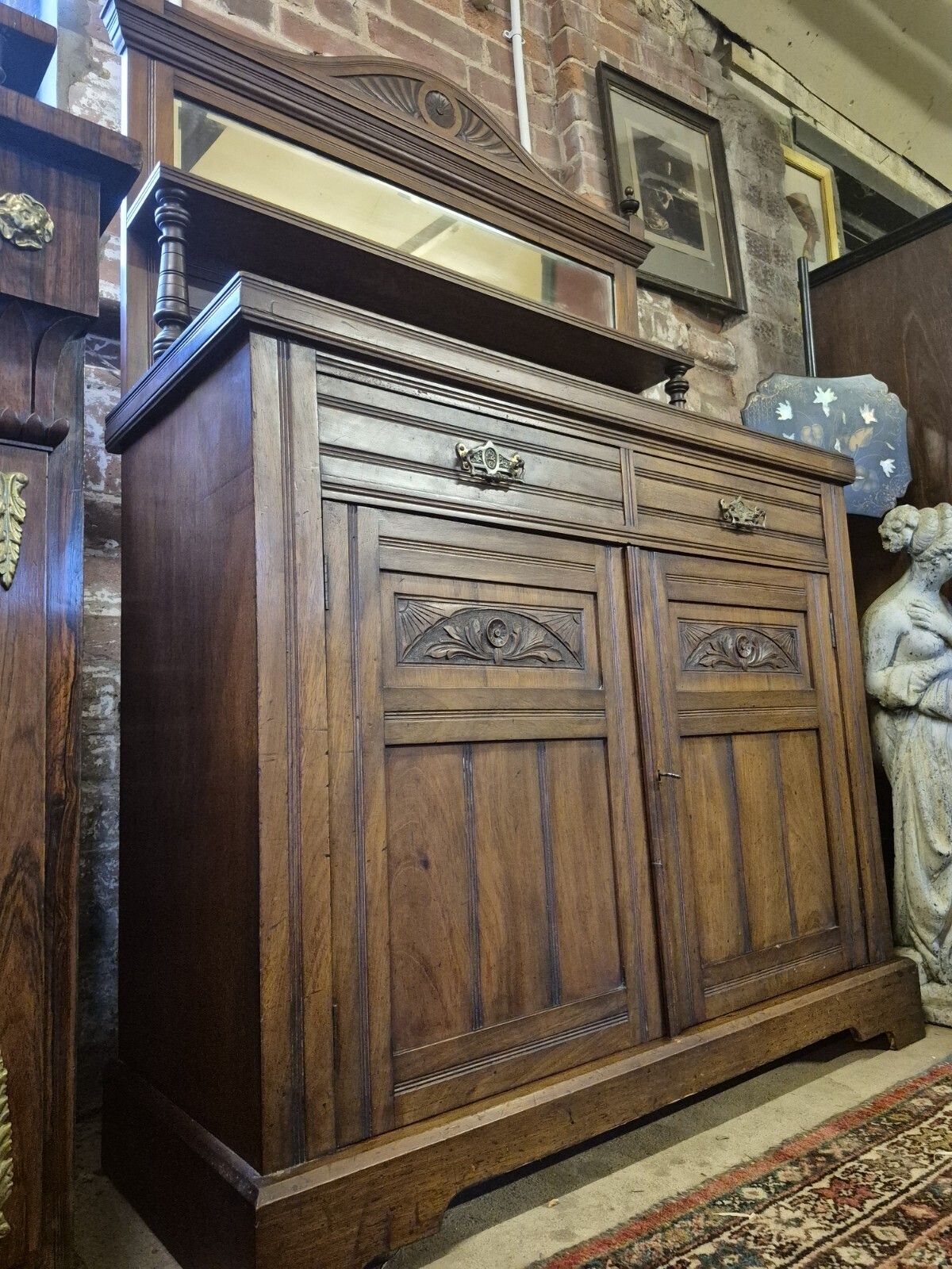 A Boho Character Victorian/Edwardian Mirror Back Mahogany Chiffonier Sideboard photo for sale