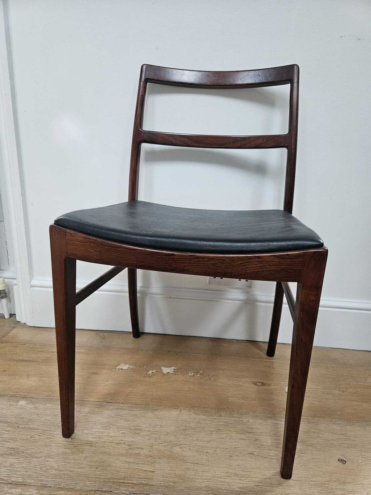 Set Of 4 Solid Rosewood Dining Chairs, Mid Century Scandinavian Style, 1960s photo vinterior