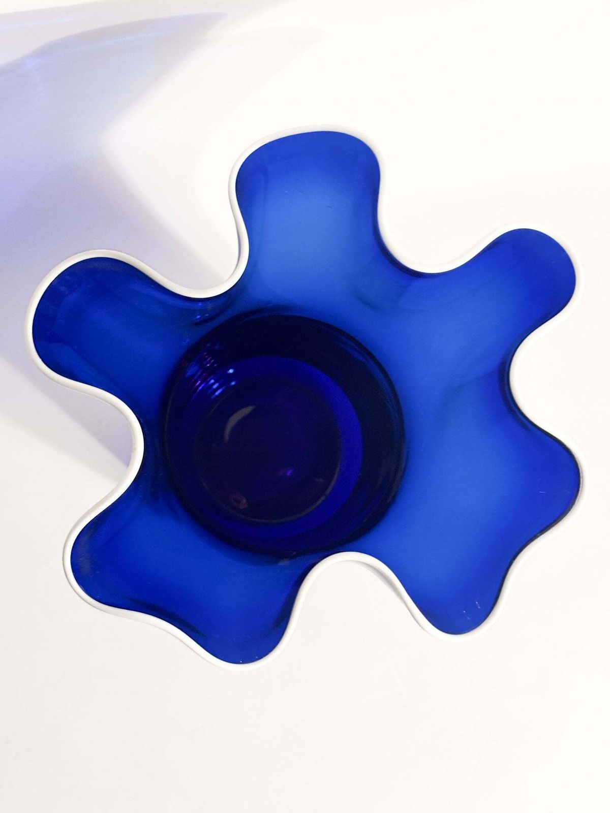 photo buy Blue And White Murano Glass Handkerchief Vase From The 1980s