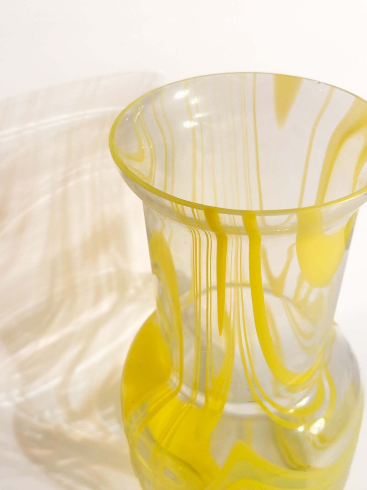 Yellow And Transparent Murano Glass Vase From The 1980s photo Home Decor
