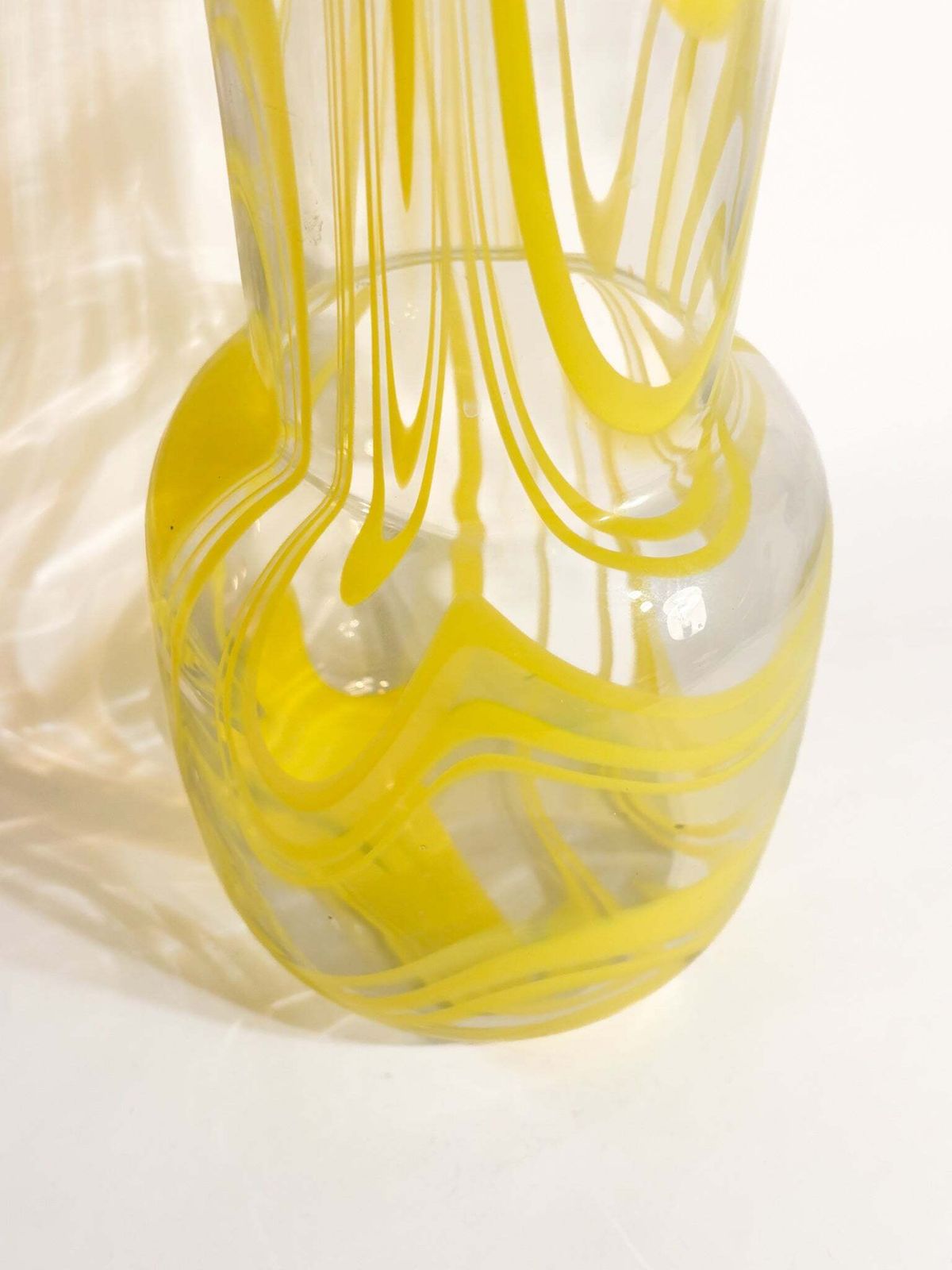 Yellow And Transparent Murano Glass Vase From The 1980s photo 190.0