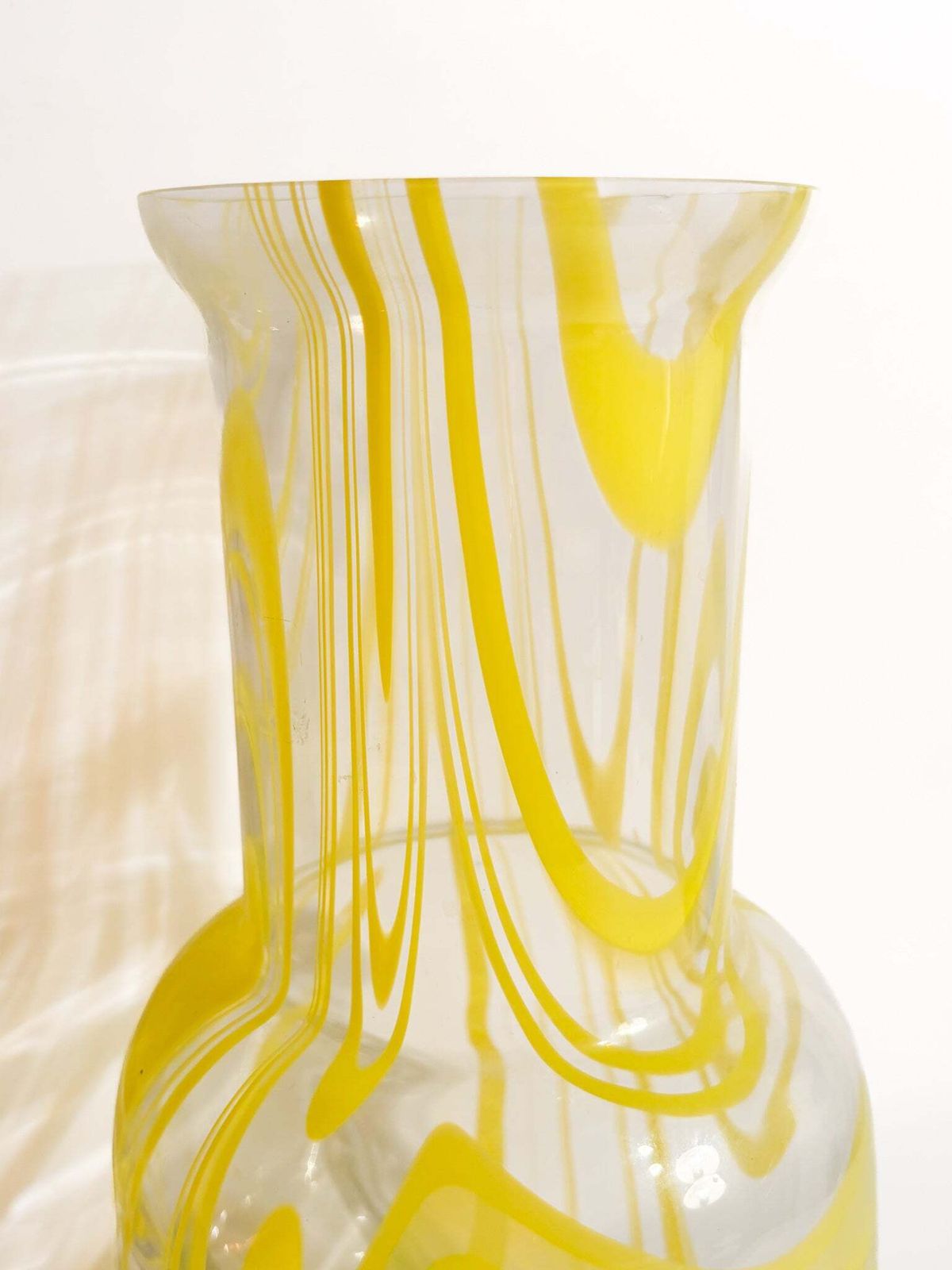 Yellow And Transparent Murano Glass Vase From The 1980s photo buy