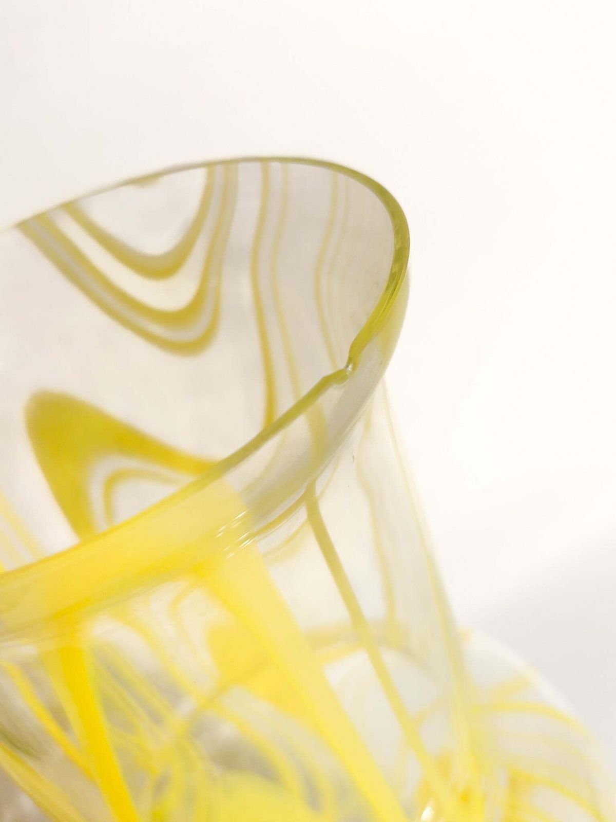 Yellow And Transparent Murano Glass Vase From The 1980s photo vintage