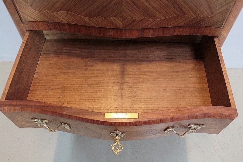 Furniture Secretary Louis XV Style Marquetry 20th photo