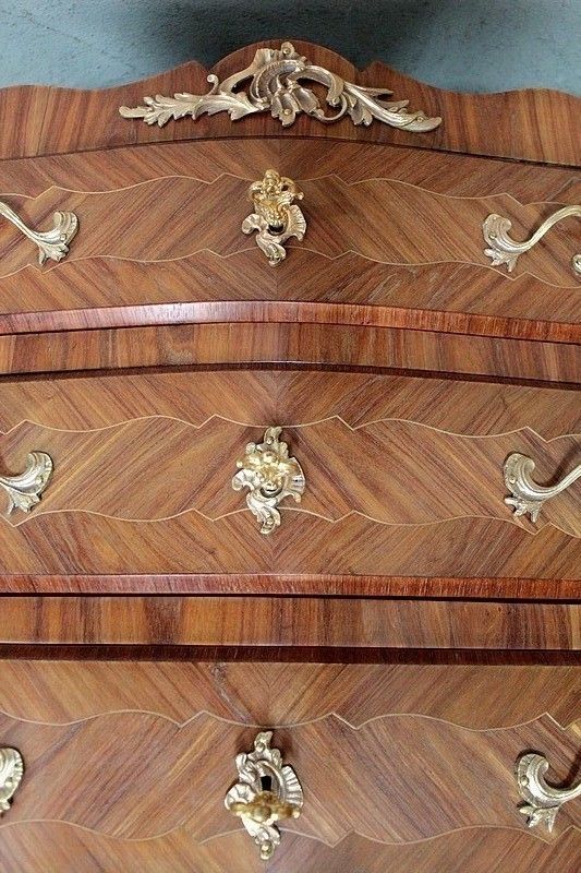 photo vintage Secretary Louis XV Style Marquetry 20th