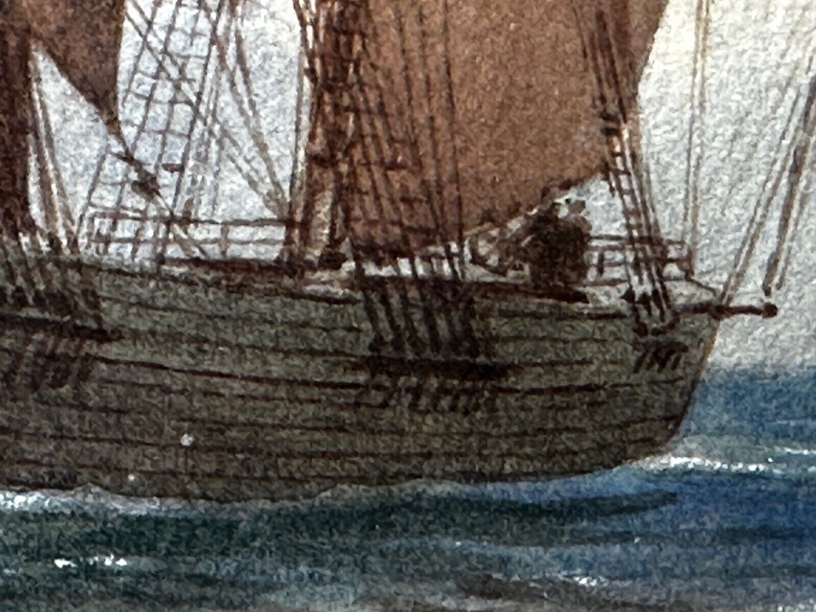 5000.0 Antique British Marine Watercolour Painting Barque Sailing Ship C.1900 Samuel John Milton Brown (1873–1965) photo