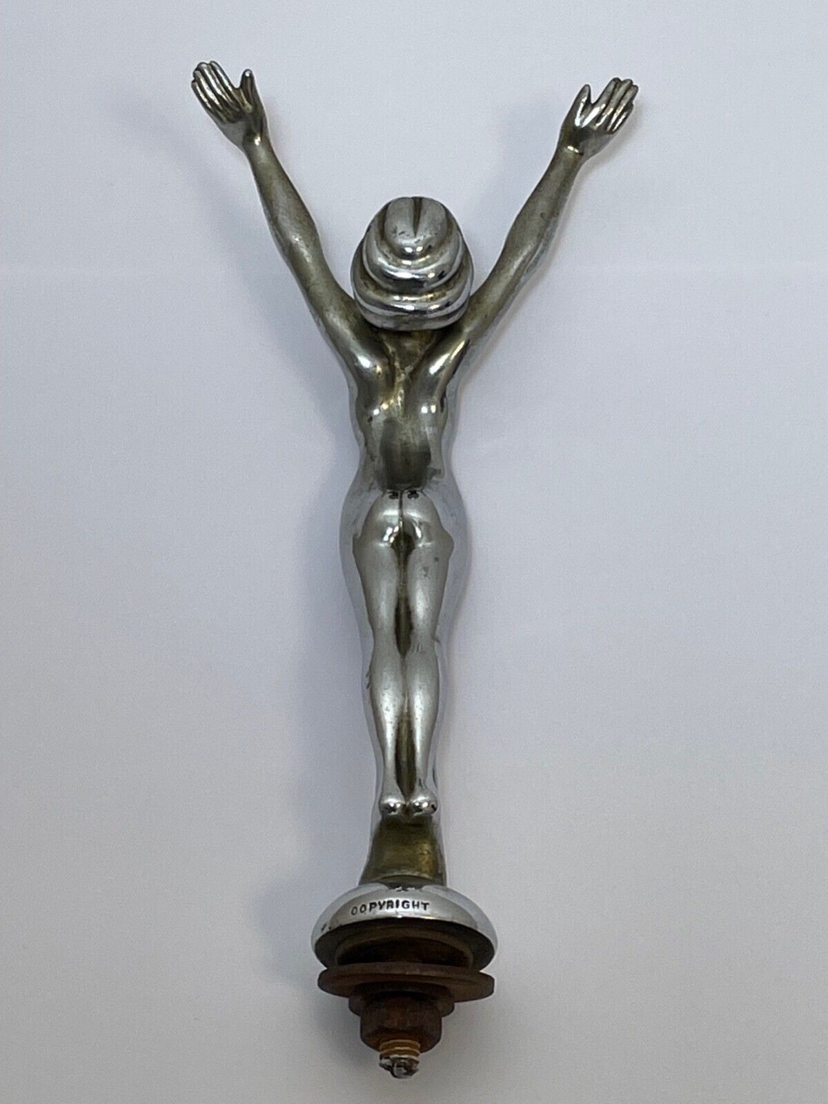 Art Deco Chrome Car Mascot – Diving Lady Sculpture By Desmo, C.1920s British Classic Car Hood Ornament photo vinterior