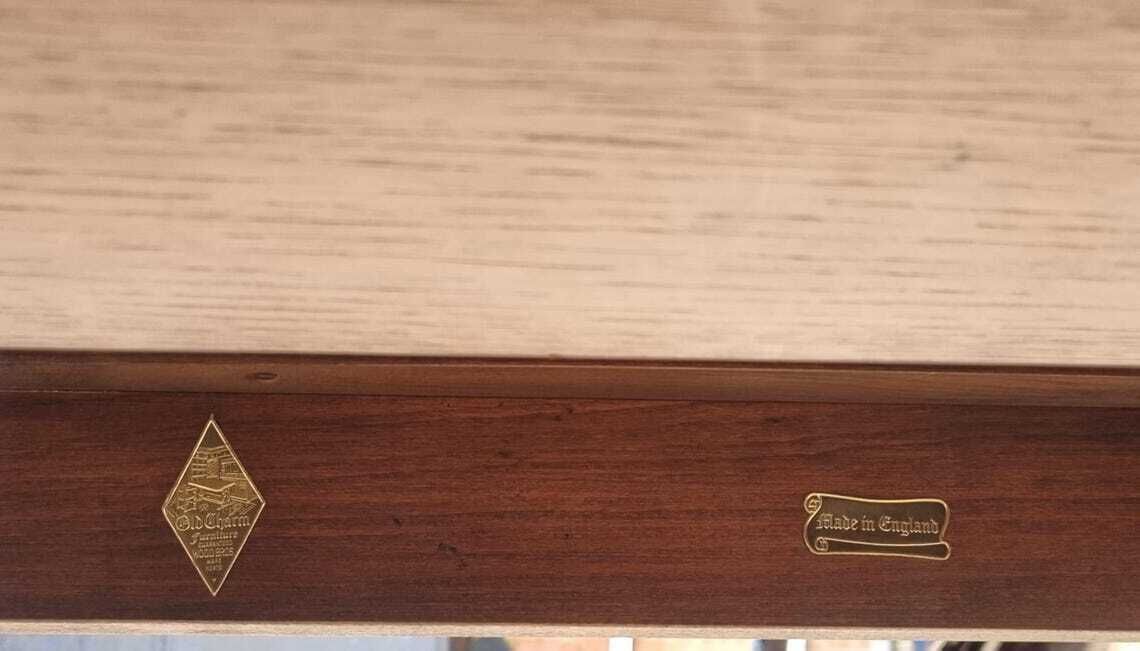 Vintage Old Charm Wood Bros Large Oak Extending Dining Table / Seats 6–8 / C.1970s photo 600.0