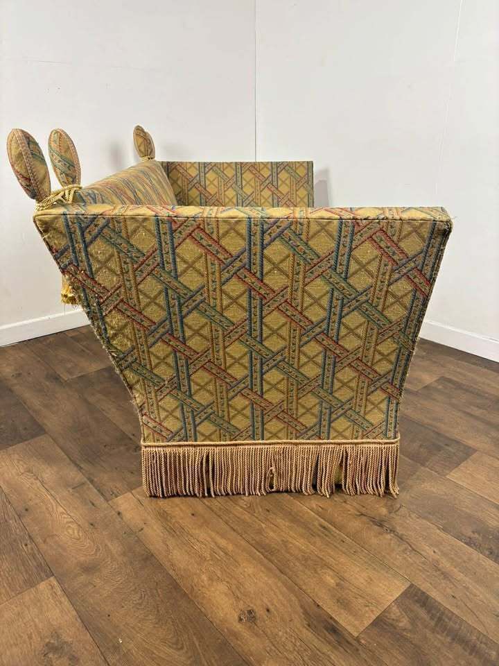 Edwardian Knole Type Drop Arm Two Seater Sofa photo vintage