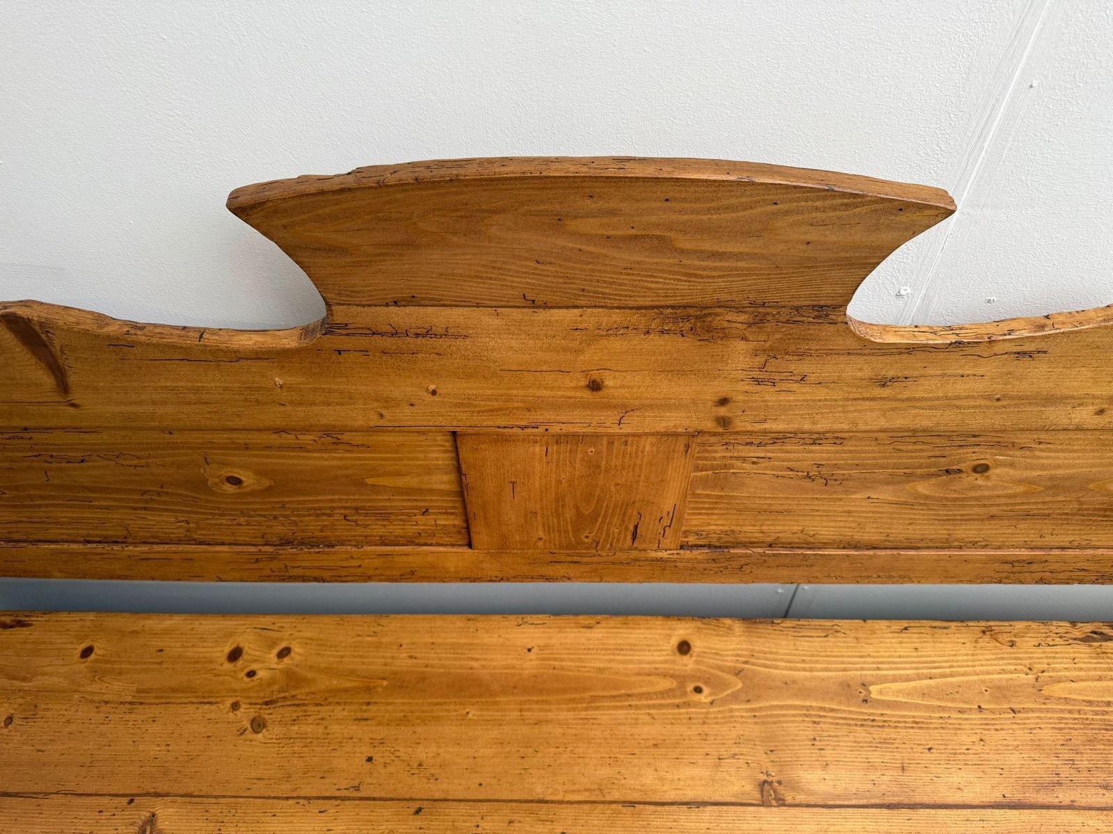 A Rare Georgian Country Primitive Hungarian Waxed 3 Seater Box Settle photo vintage