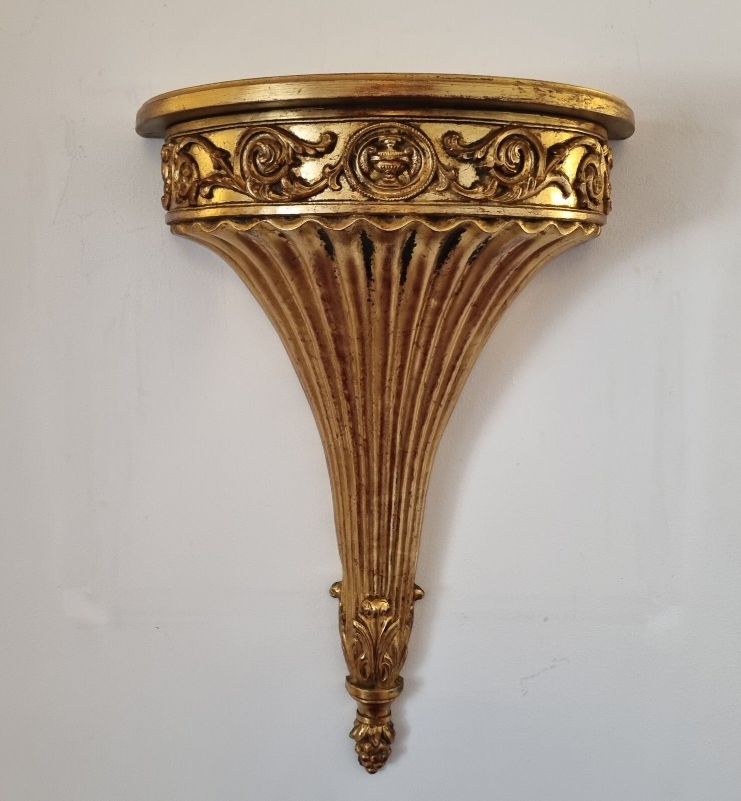 Vintage Large Ornate Gold Resin Wall Shelf Rococo Hollywood Regency Style 62cm