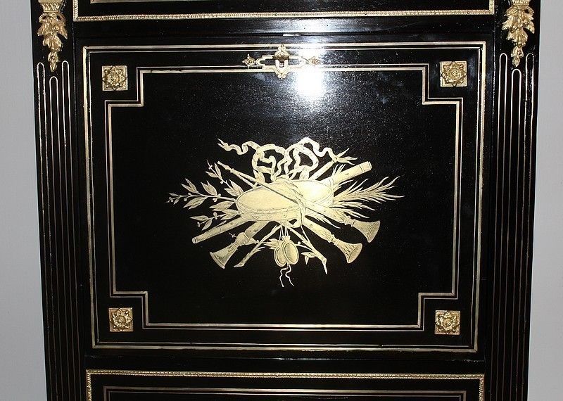 Napoleon III Secretary In Blackened Wood 19th photo for sale