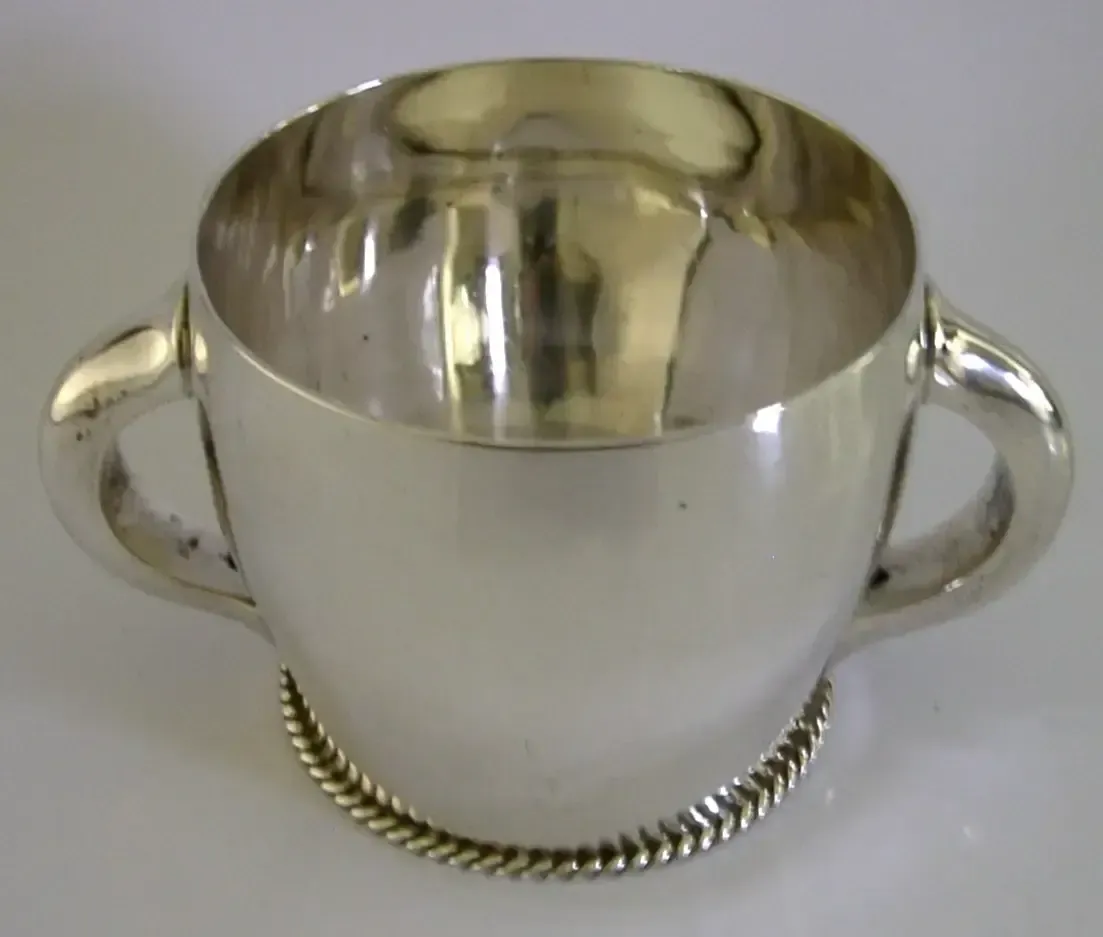Heavy 186g Arts & Crafts Sterling Silver Porringer Cup Bowl 1905 Antique photo furniture